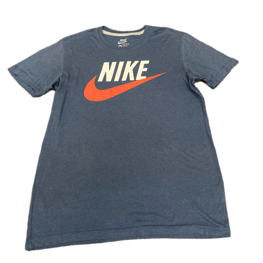 Nike Sportswear T-Shirt Fits as Men Medium Blue Slim Fit Short Sleeve