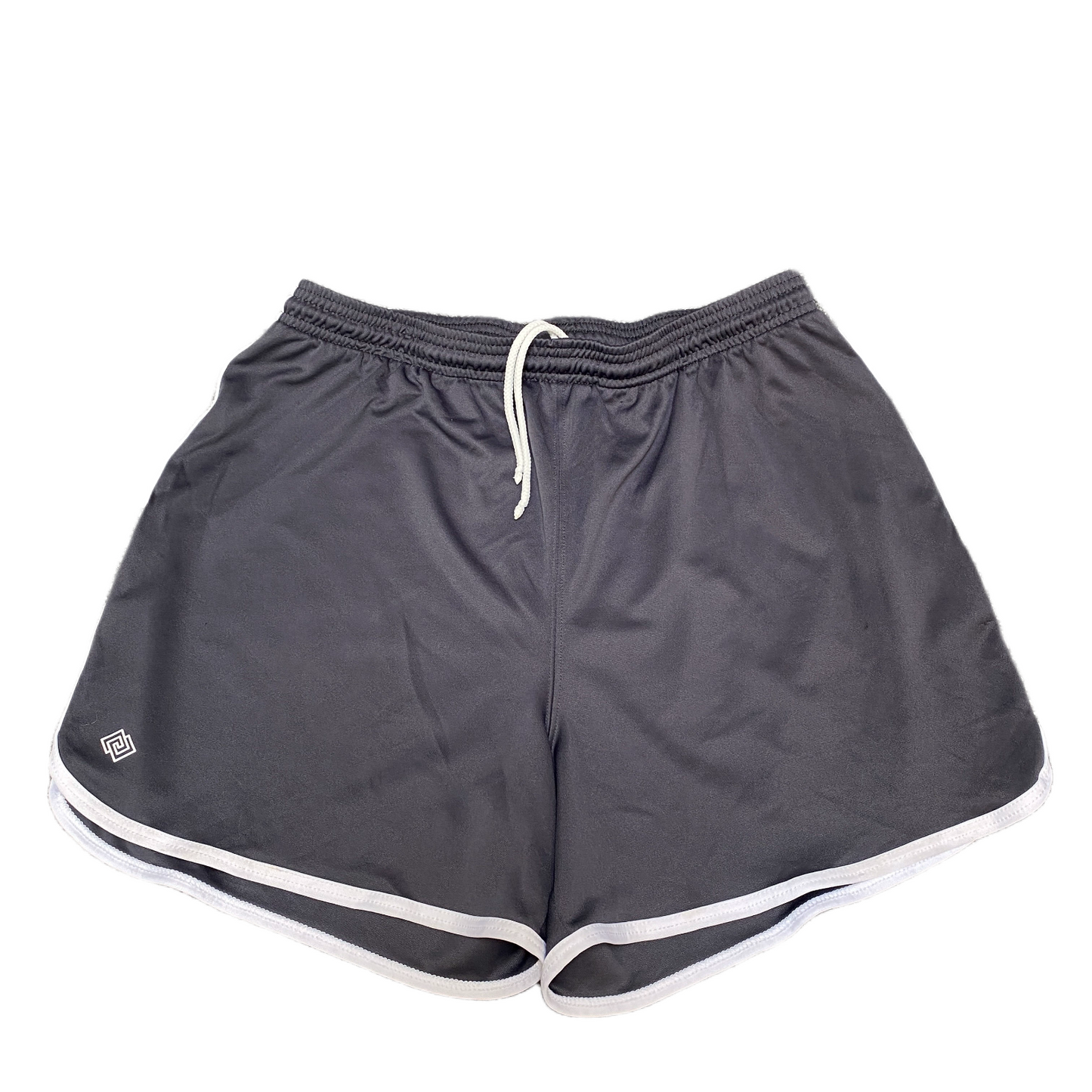 Running Sprinter Shorts Womens M 27" Waist Grey Athletic Gym Workout Dolphin Hem