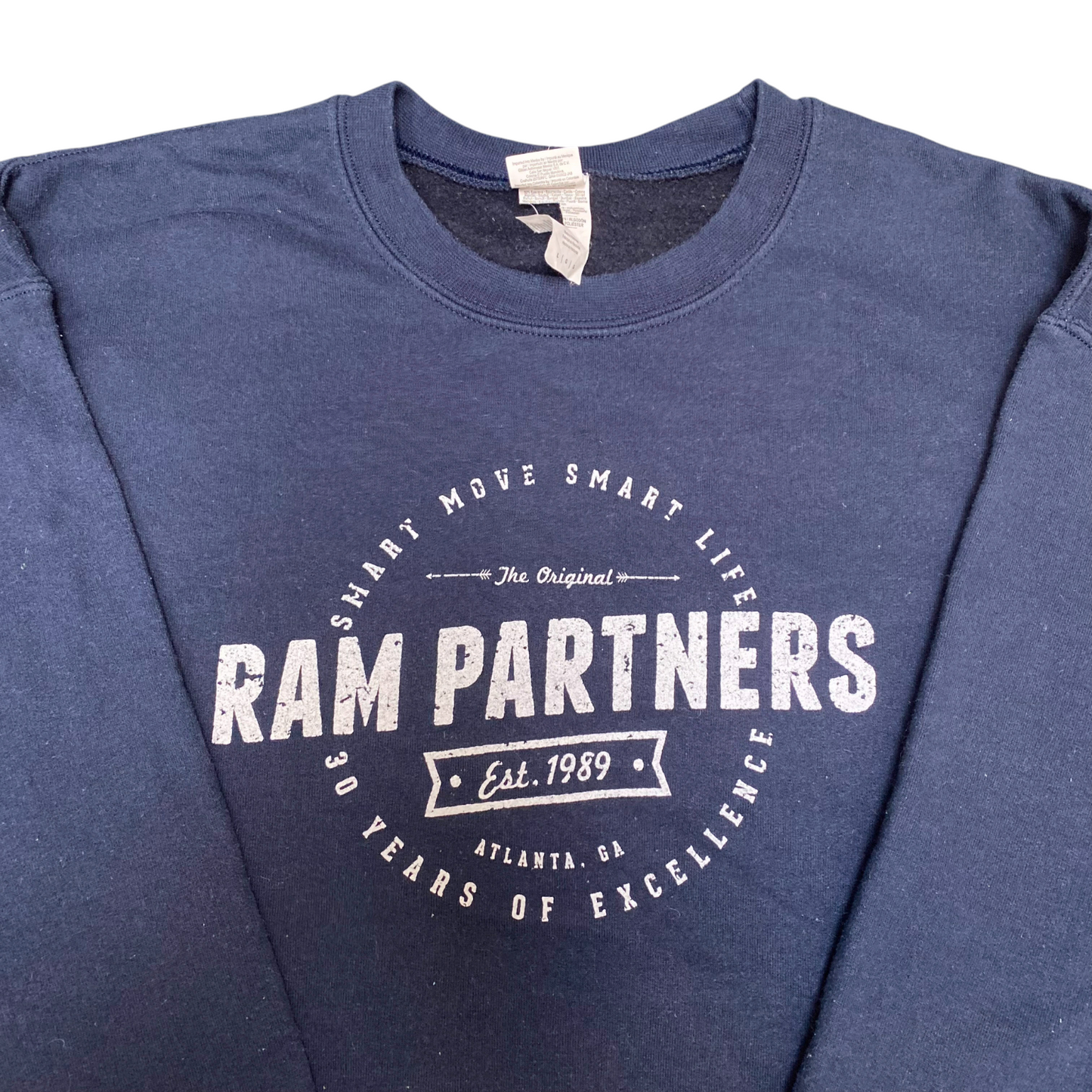 Gildan Sweatshirt Mens Large Blue Ram Partners Graphic Crew Neck Long Sleeve