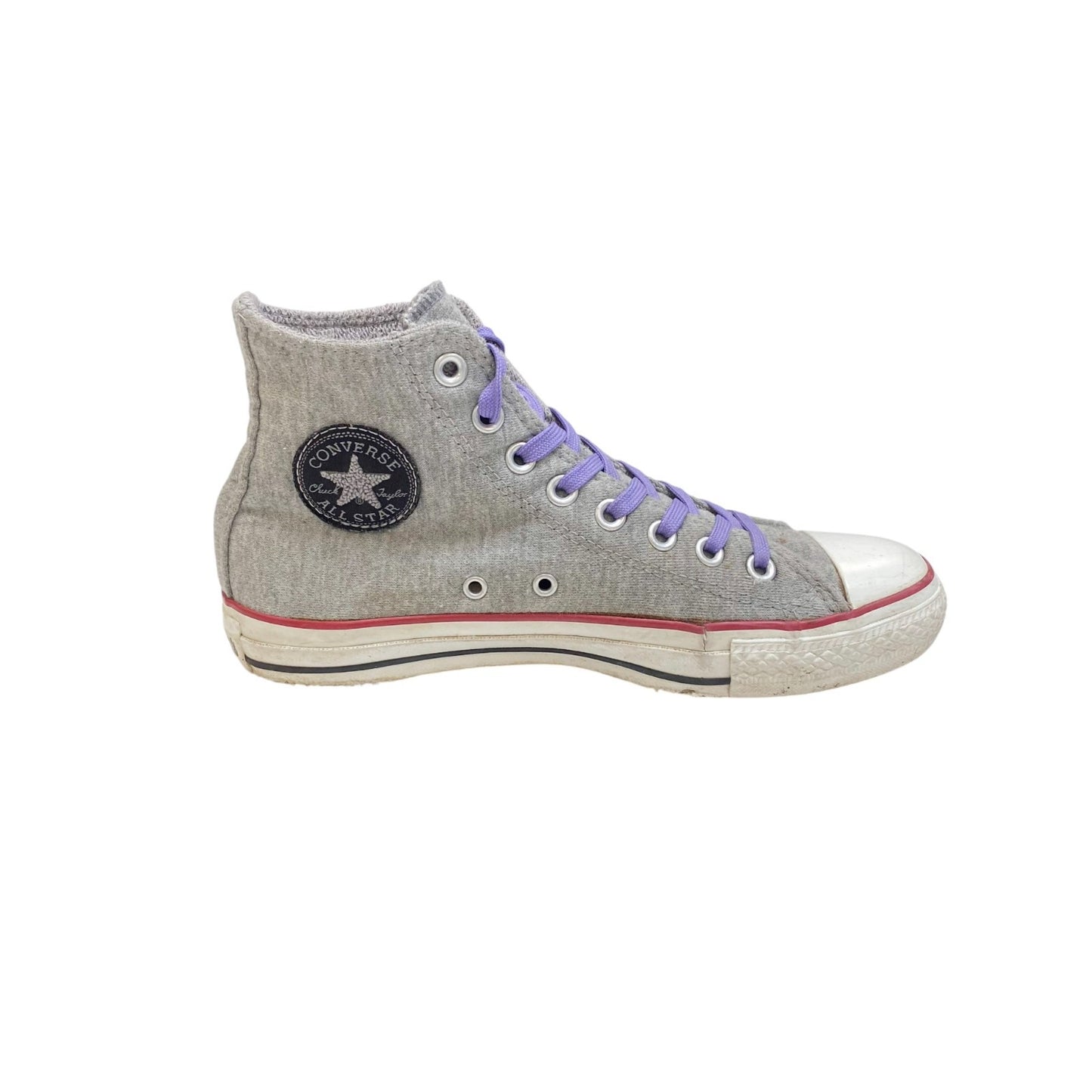 Converse All Star Chuck Taylor High Sneakers Juniors 6.5 Grey White Canvas