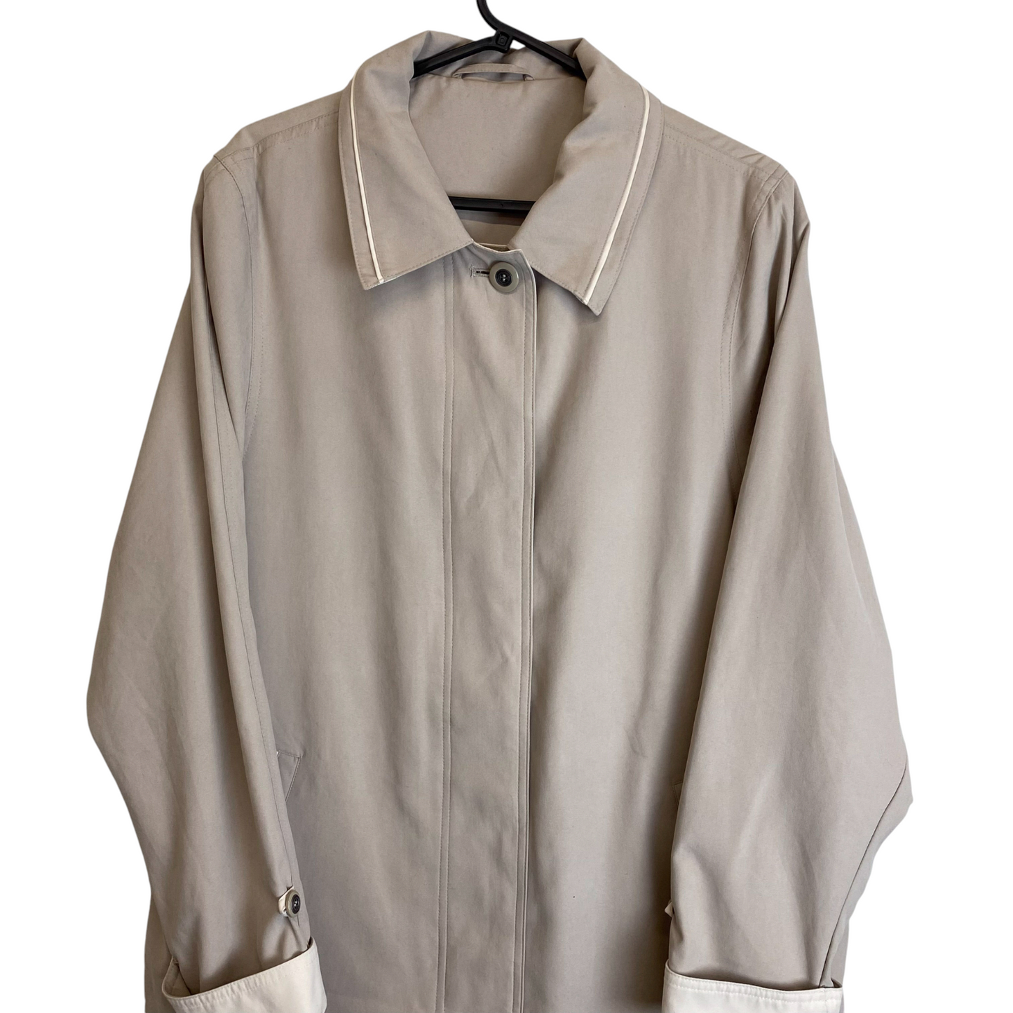 Trench Coat Womens XL Brown Pockets Long Sleeve Collared Button Front Outdoor