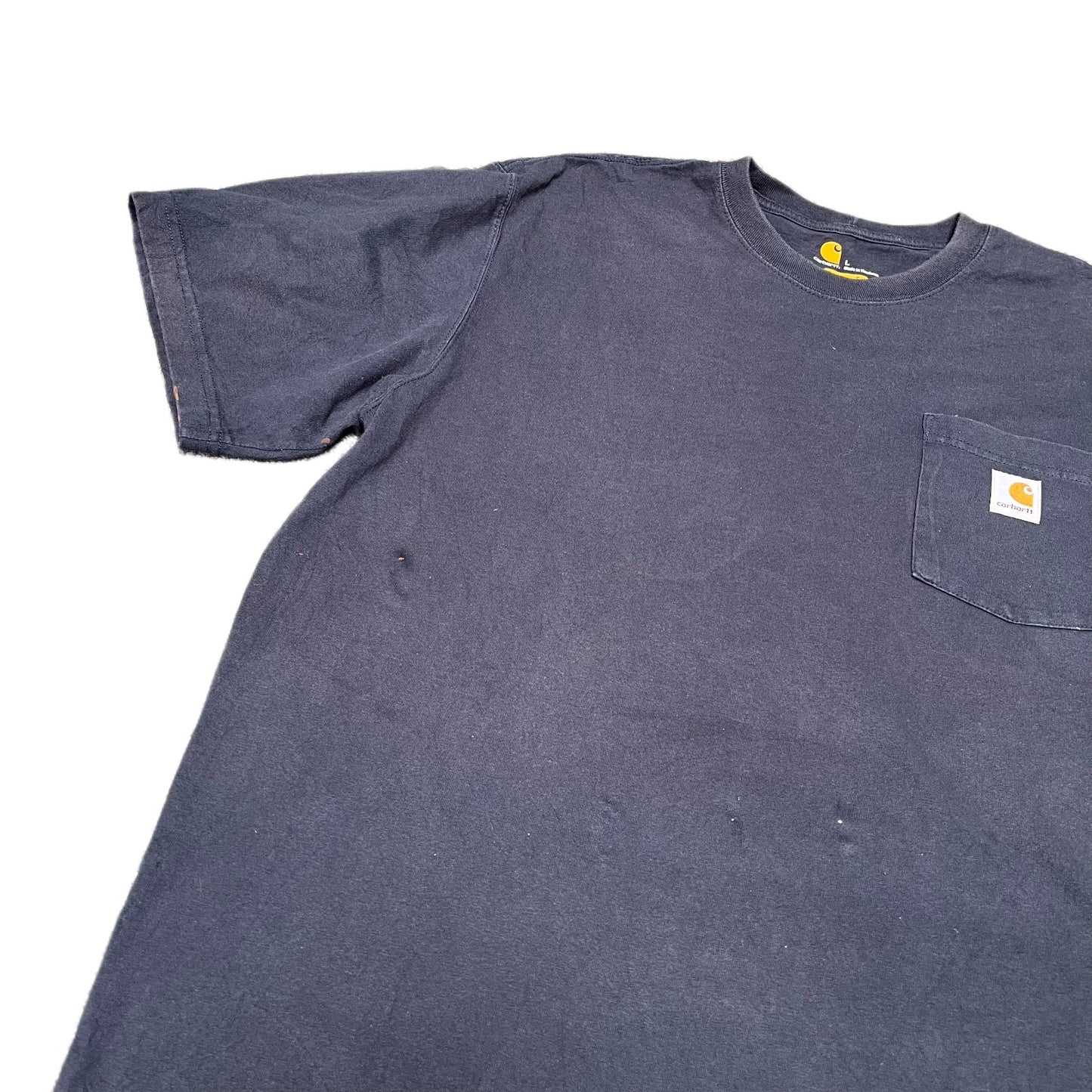 Carhartt Pocket T-Shirt Mens L Navy Blue Original Fit Short Sleeve Workwear Tee