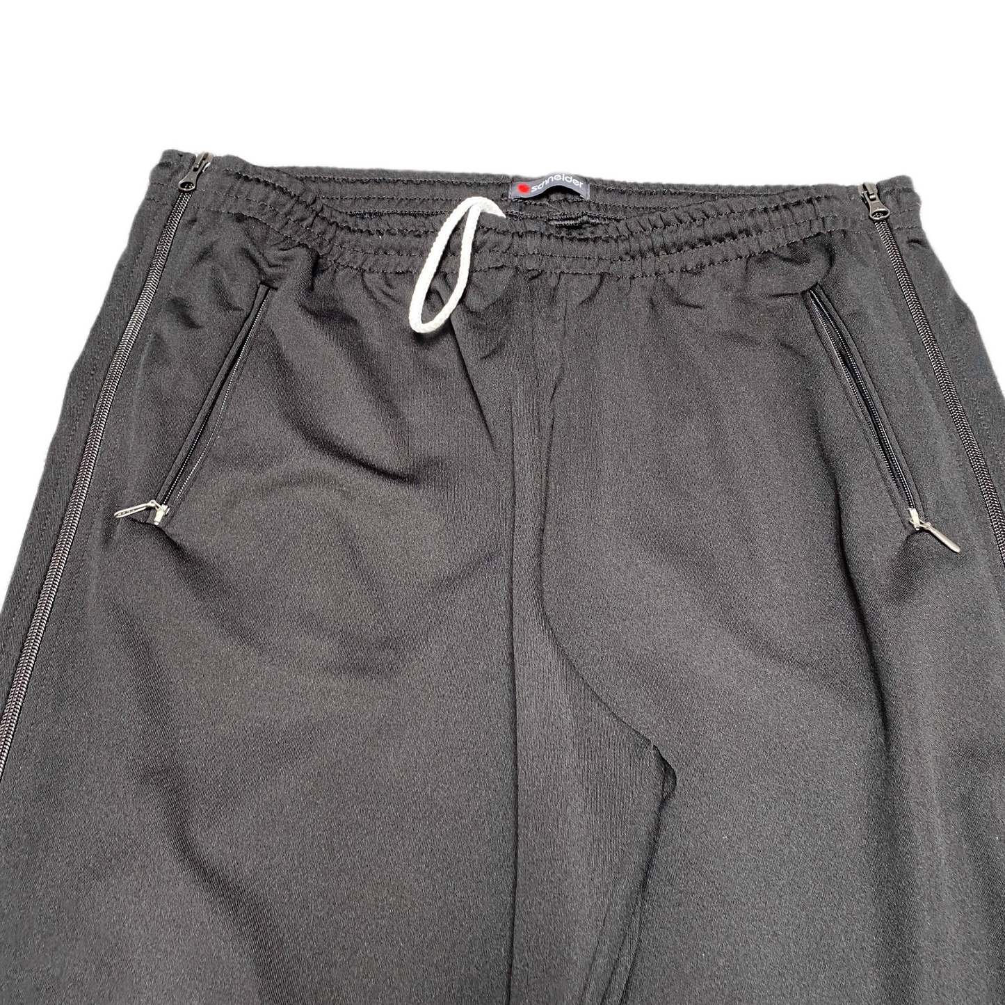 Schneider Joggers Fits as Mens 33" Waist Black Side Zipper Drawstring Trouser