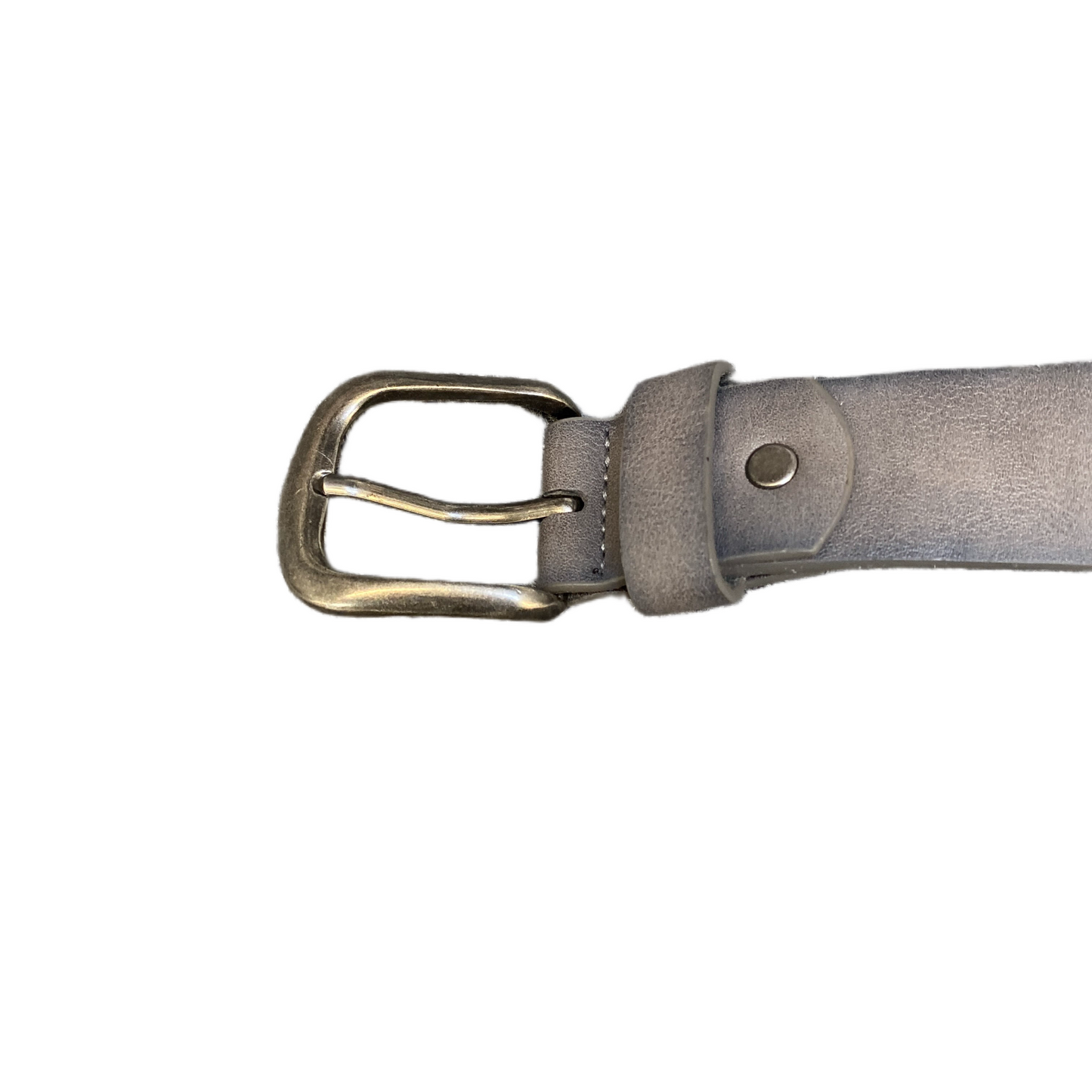 Mischmasch Berlin Men Grey Leather Belt Adjustable Silver Pin Buckle 47 inches