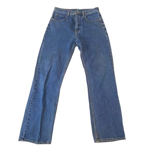 Levi's Jeans Mens Large Blue Denim Slim Straight Fit 5 Pocket Design Outdoor