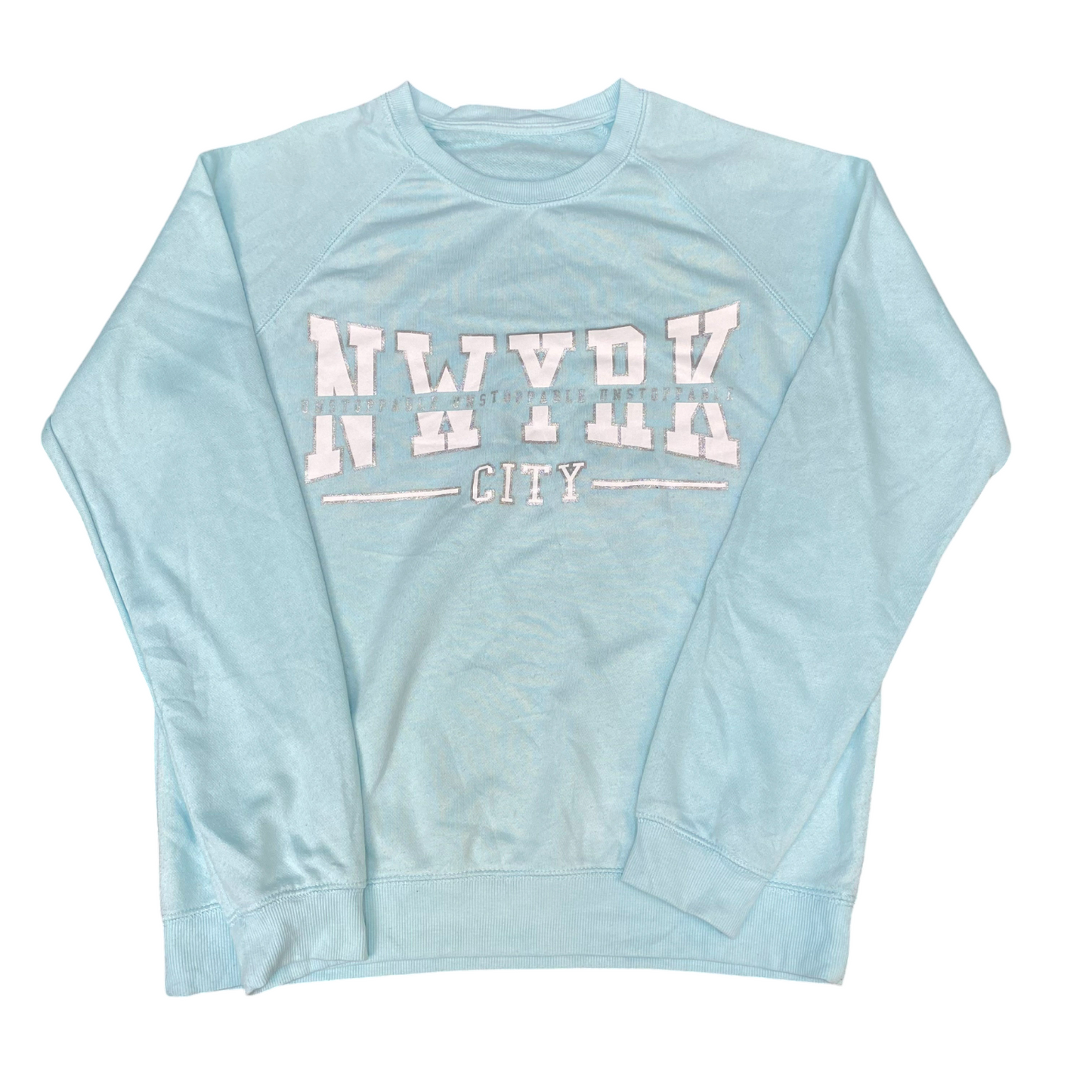 Sweatshirt Womens Medium Blue New York City Long Sleeve Crew Neck Pullover