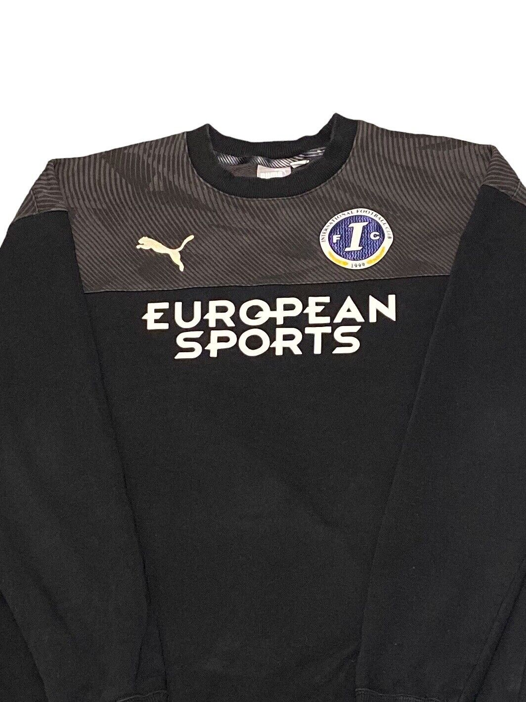 Puma Sweatshirt European Sports Jumper Black Logo Men's M