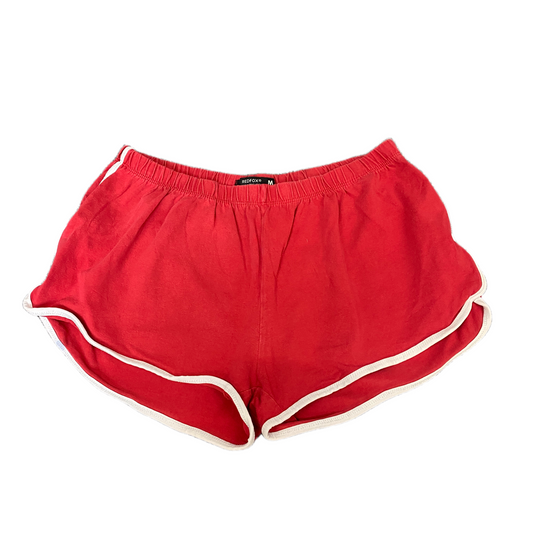 Running Sprinter Shorts Womens M 27" Waist Red Athletic Gym Workout Dolphin Hem