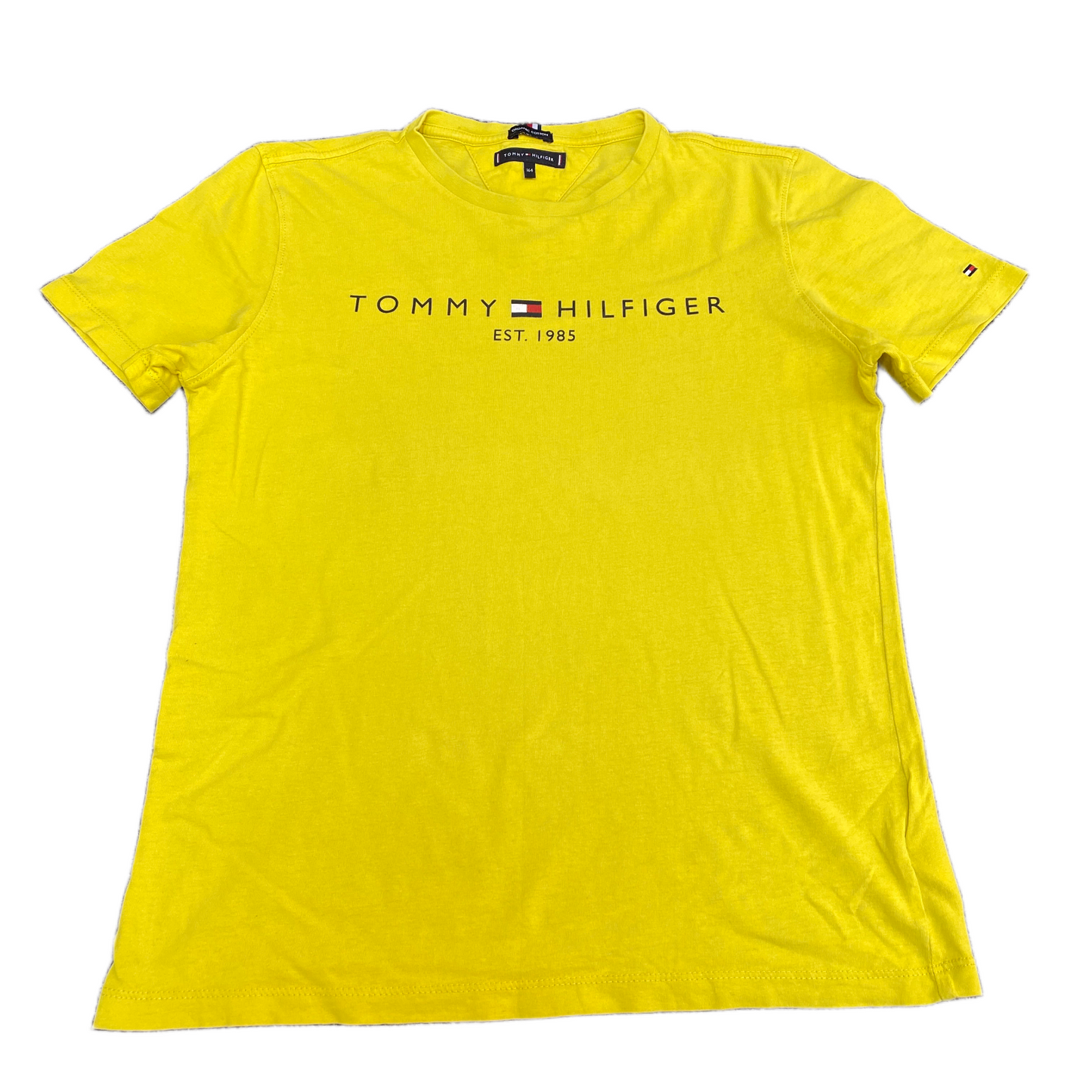 Tommy Hilfiger Shirt Womens S Yellow Organic Cotton Short Sleeve Crew Neck Tee