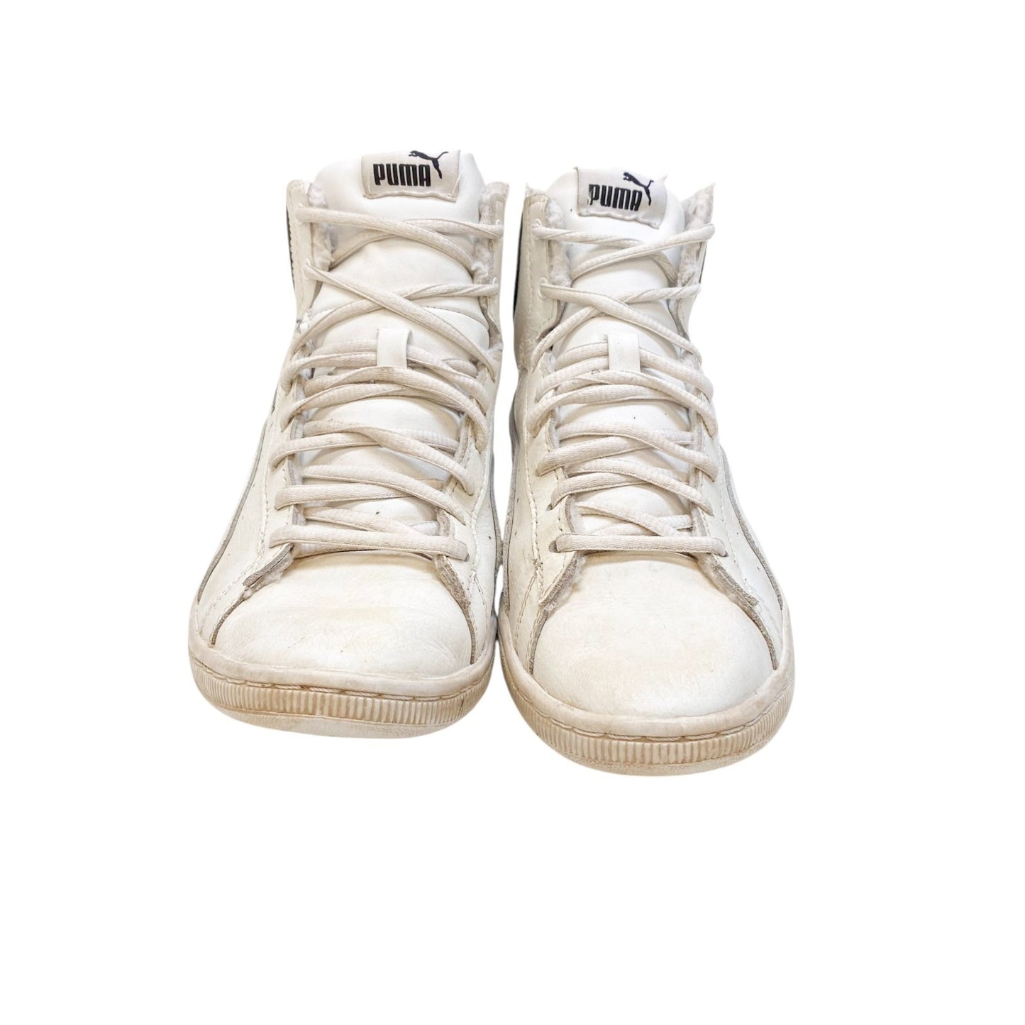 Puma Vikky Mid Deboss Athletic Sneakers Men's 6.5 White Leather Casual High Top