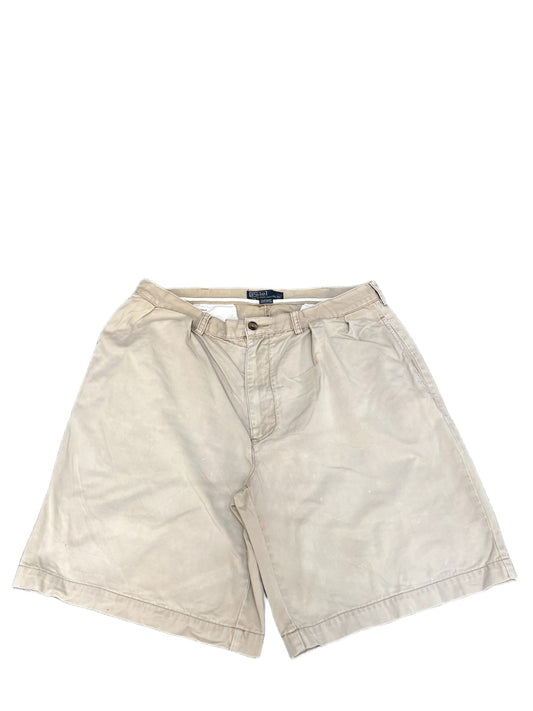 Polo Ralph Lauren Tyler Chino Shorts Fits as Mens XL 35" Waist Beige Pleated