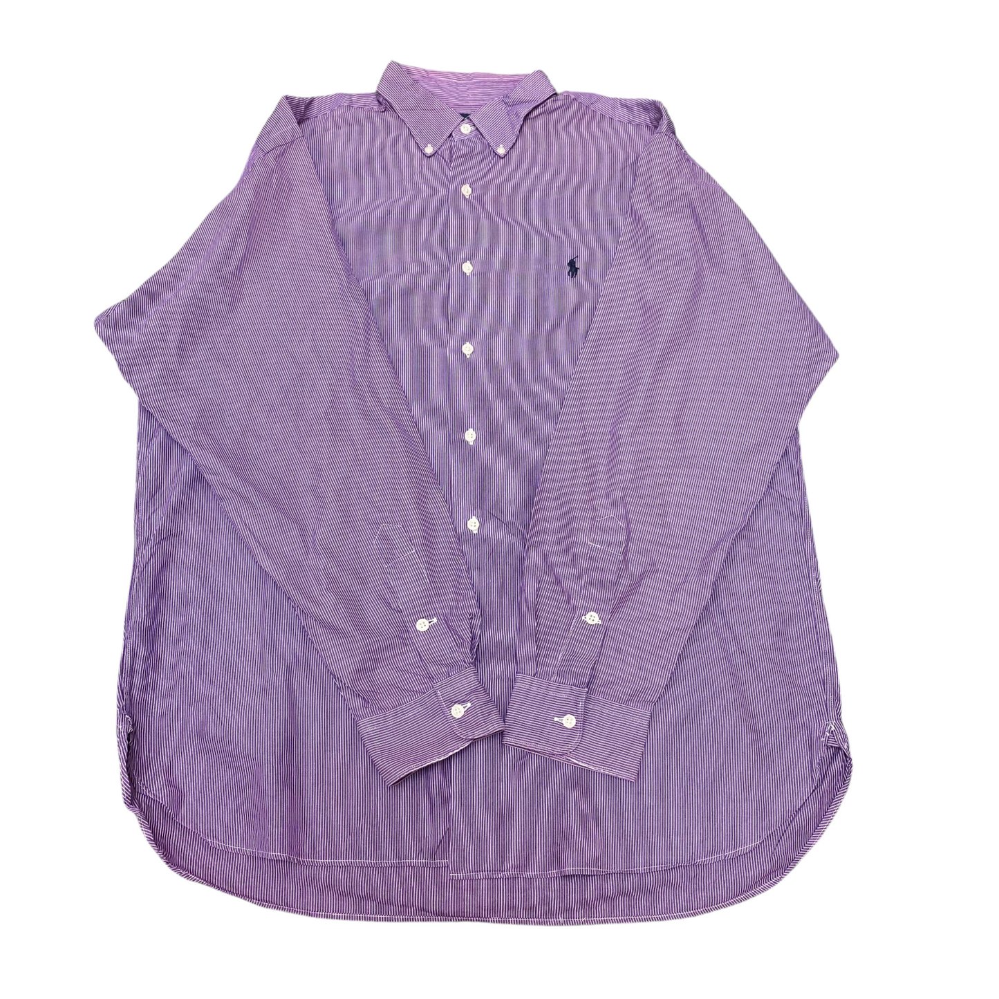 Ralph Lauren Shirt Mens L Purple Striped Mcmeel Blue Pony Logo Button Down