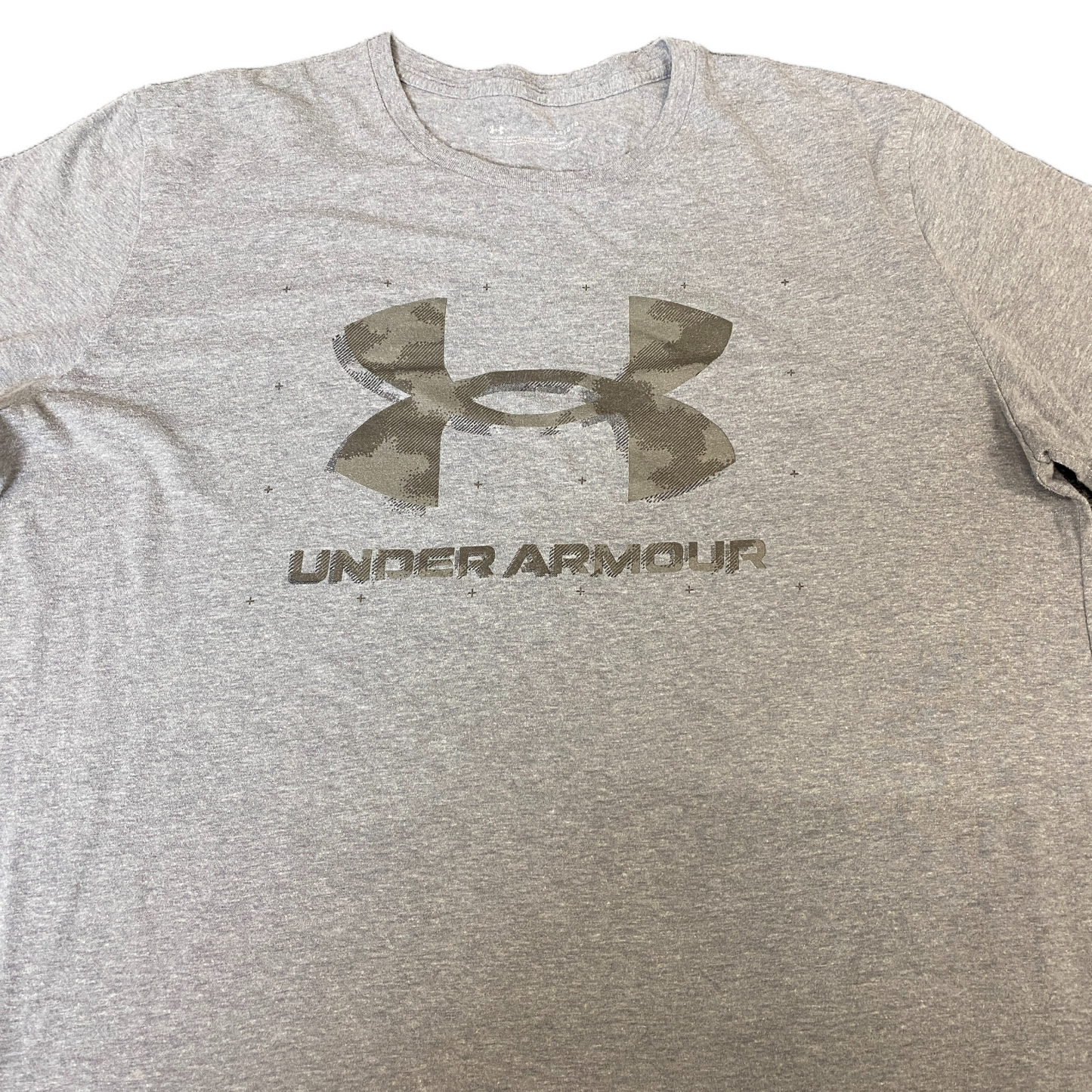 Under Armour T-Shirt Mens Large Grey Graphic Logo Short Sleeve Crew Neck Tee