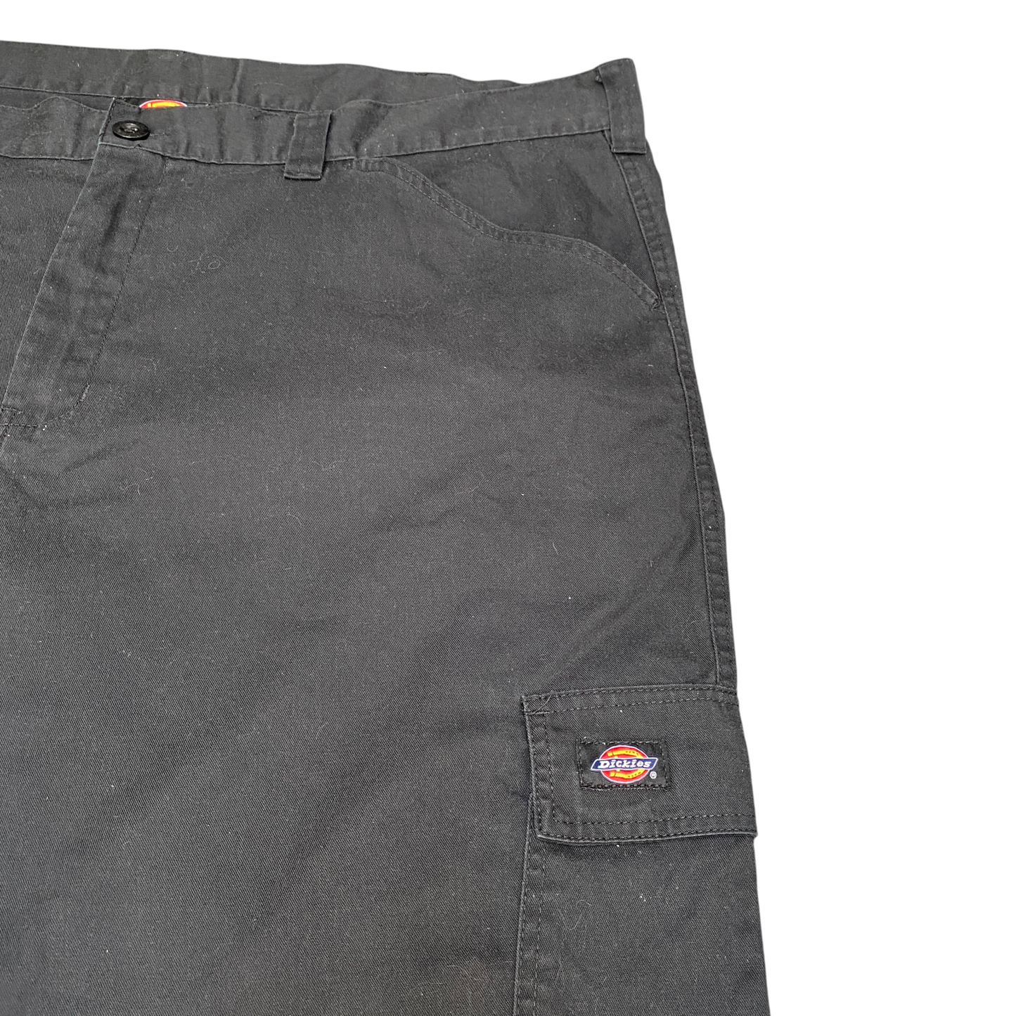 Dickies Workwear Cargo Trousers Mens 49" Waist Black Twill Low Waist Relaxed Fit