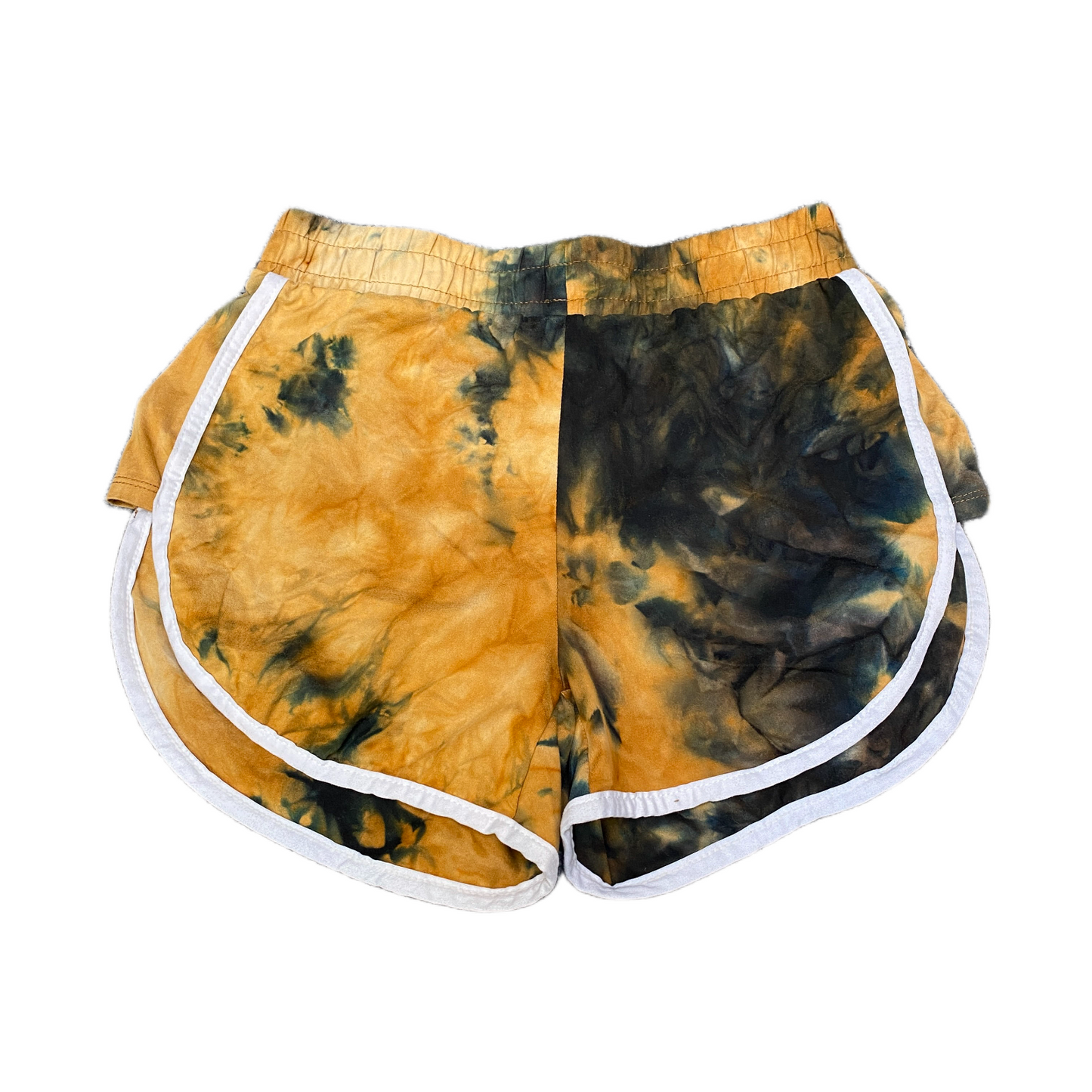 Running Sprinter Shorts Womens S 25" Waist Multi Tie Dye Athletic Dolphin Hem