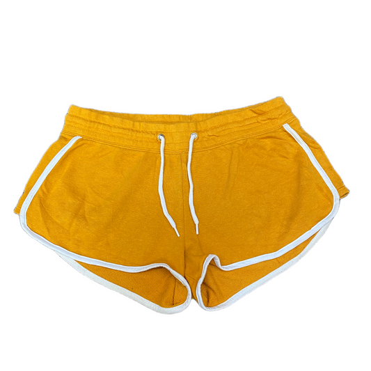 Running Sprinter Shorts Womens S 29" Waist Yellow Athletic Workout Dolphin Hem