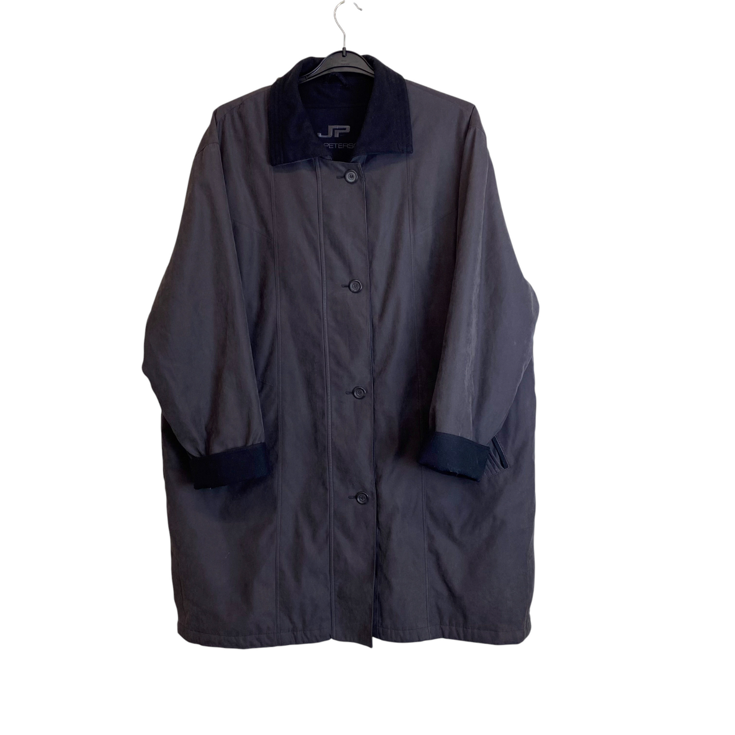 Jacket Womens XL Blue Mid Length Long Sleeve Collared Button Front Outdoor