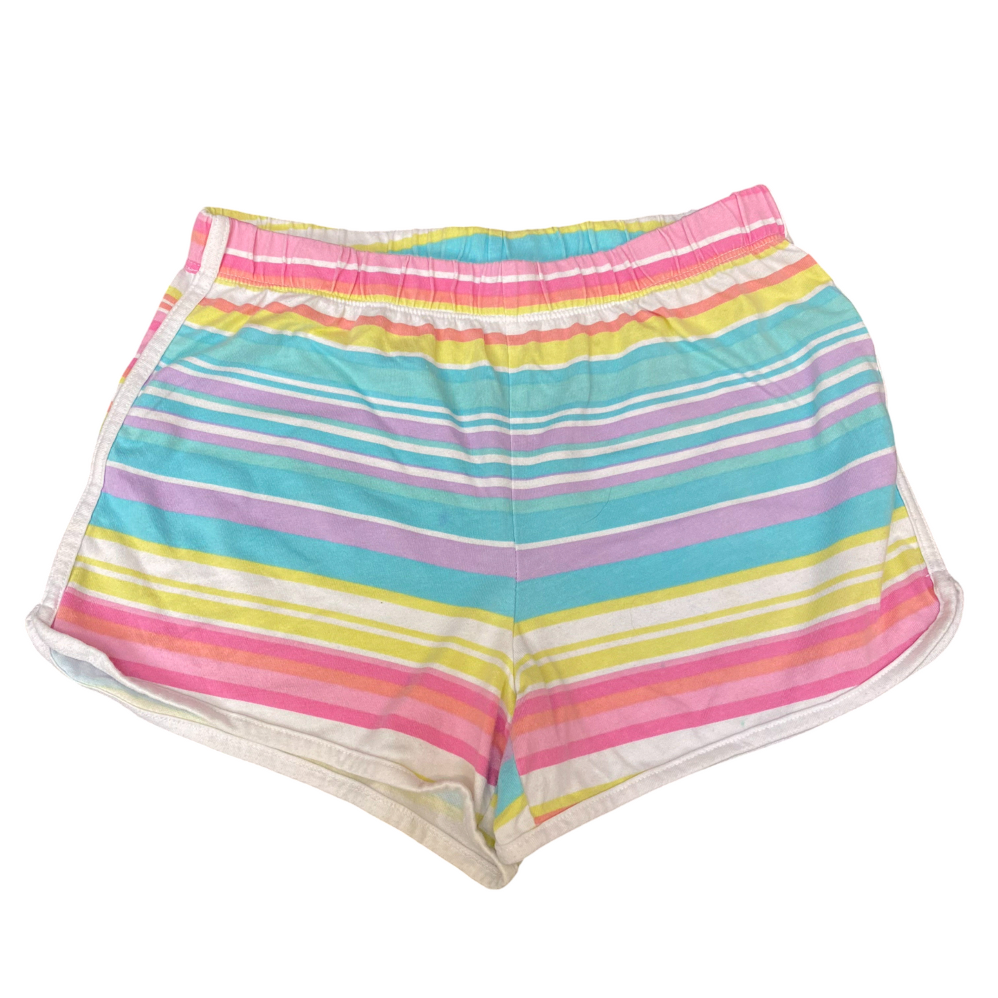 Running Sprinter Shorts Womens XL Multicoloured Striped Workout Elastic Waist