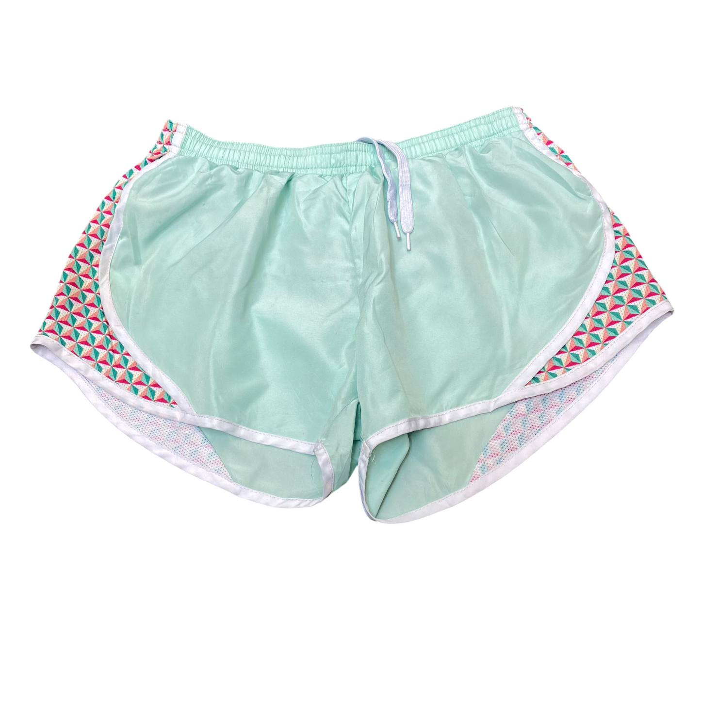 Running Sprinter Shorts Womens Medium Green Lined Low Rise Elastic Waist Stretch