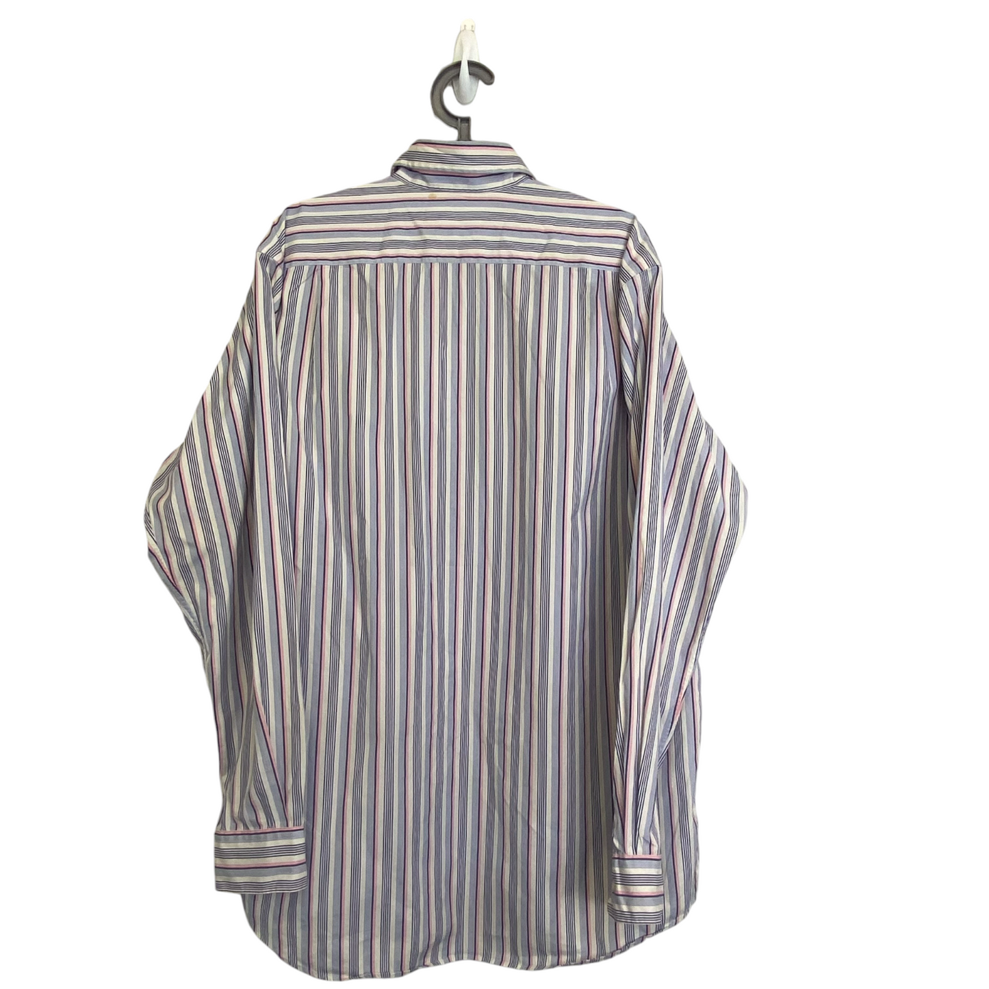 Ralph Lauren Shirt Mens Large Blue Stripe Westerton Cotton Long Sleeve Button Up