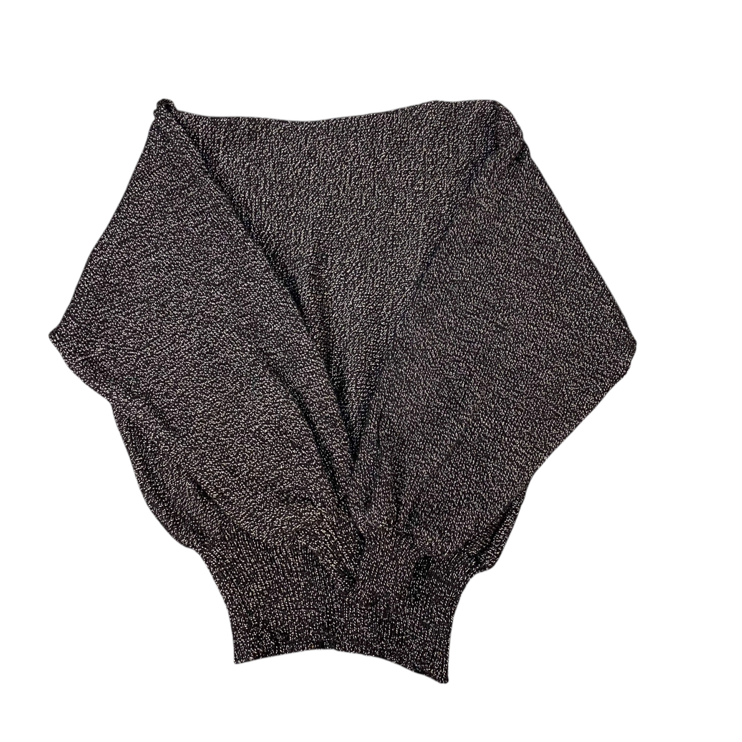 Jumper Womens Large Black White Stripes Knit Long Sleeve Ribbed Hem Pullover