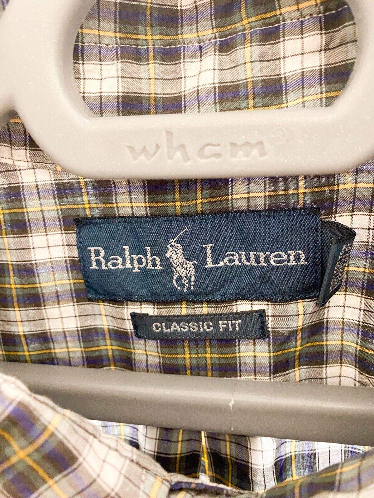 Ralph Lauren Shirt Mens 2XL Green Plaid Cotton Classic Fit Small Blue Pony Logo