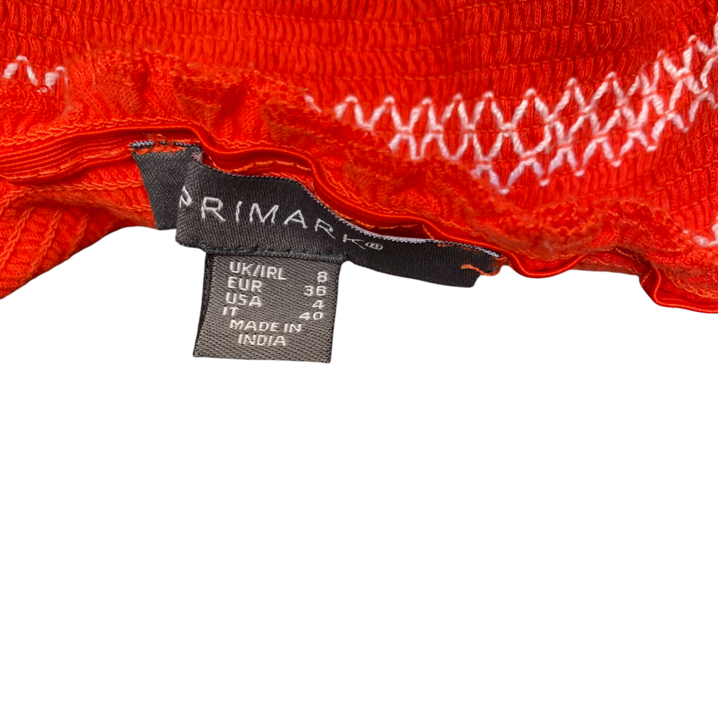 Tube Top Womens S Red Smocked Strapless Cropped Festive Summer Beach Outdoor