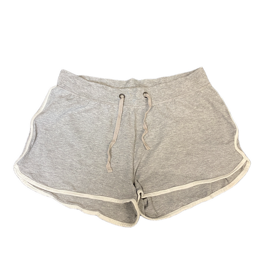 Running Sprinter Shorts Womens L 30" Waist Grey Athletic Gym Workout Dolphin Hem
