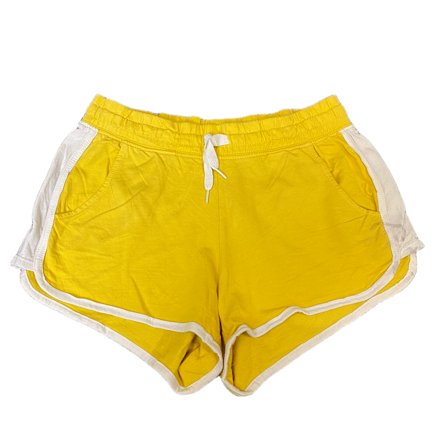 Running Sprinter Shorts Girls M 25" Waist Yellow Athletic Workout Dolphin Hem