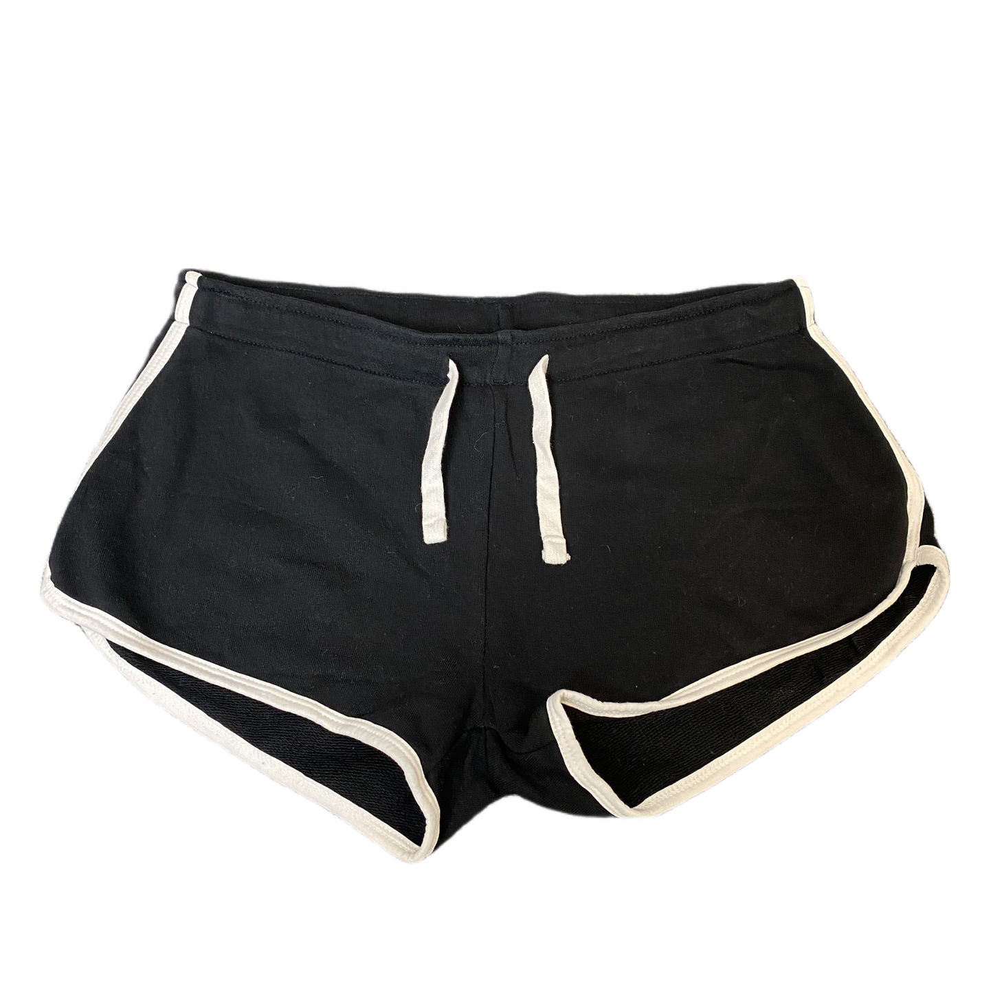 Running Sprinter Shorts Womens M 28" Waist Black White Gym Workout Dolphin Hem
