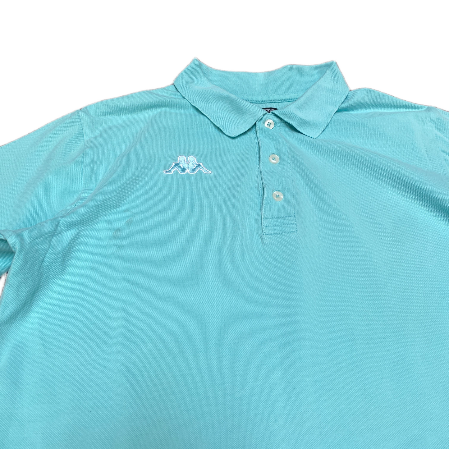 Kappa Polo Shirt Boys L Blue Stretch Golf Performance Short Sleeve Logo Popover