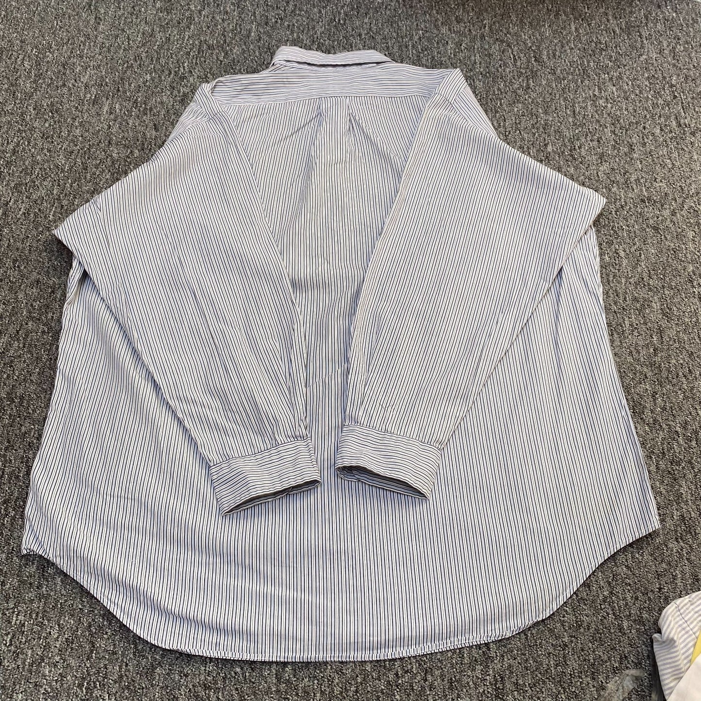 Ralph Lauren Formal Shirt Mens XL Blue Striped Yarmouth Long Sleeve Pony Logo