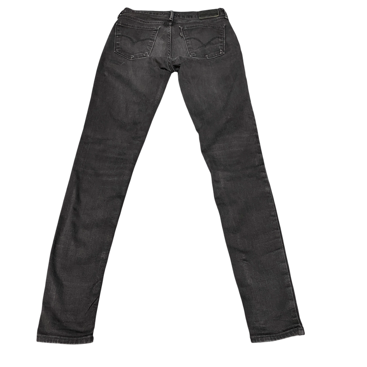 Levi's Jeans Womens 27" Waist Black Denim Premium 710 Super Stretch Skinny Leg