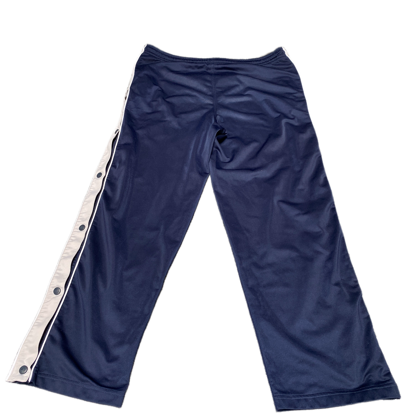 Joggers Fits as Mens 36" Waist Navy Side Snap Straight Leg Drawstring Trousers