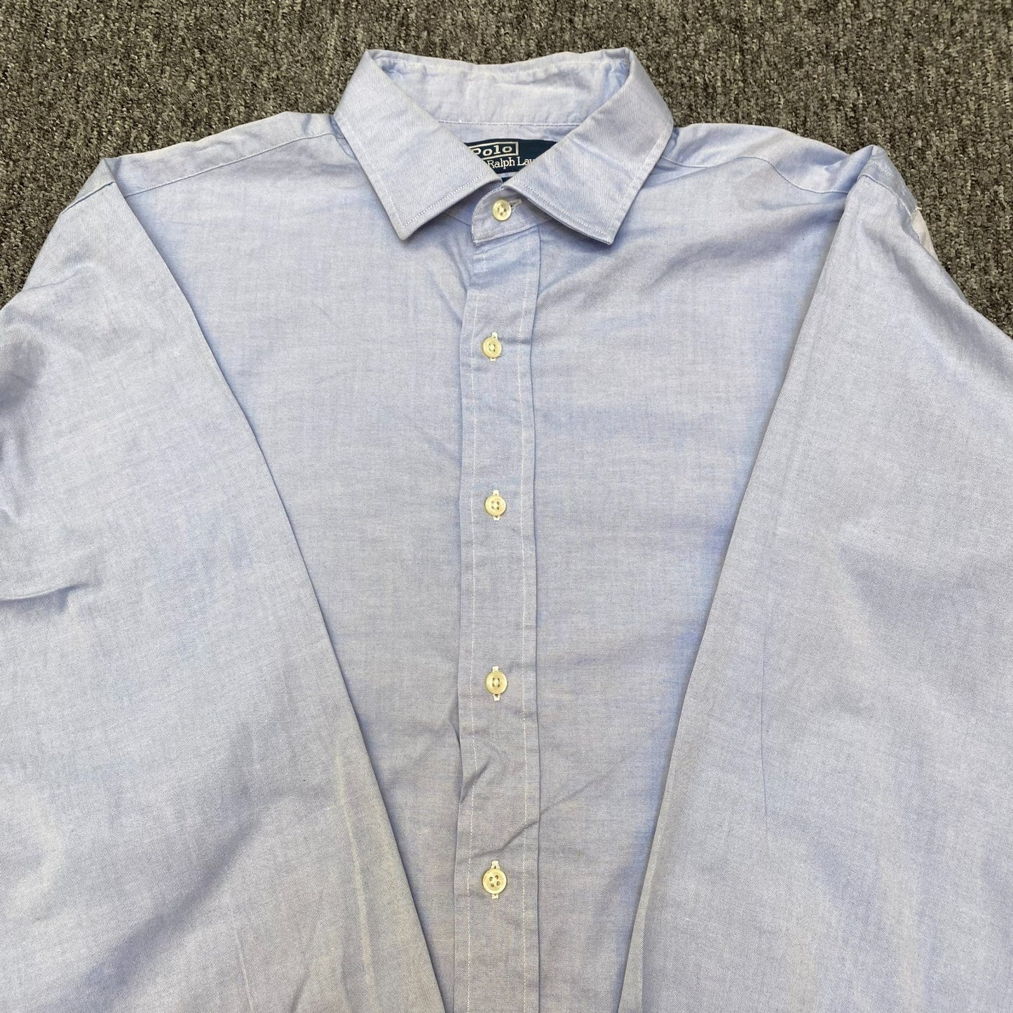 Ralph Lauren Formal Shirt Mens Large Blue Philip Pinpoint Oxford Button Down