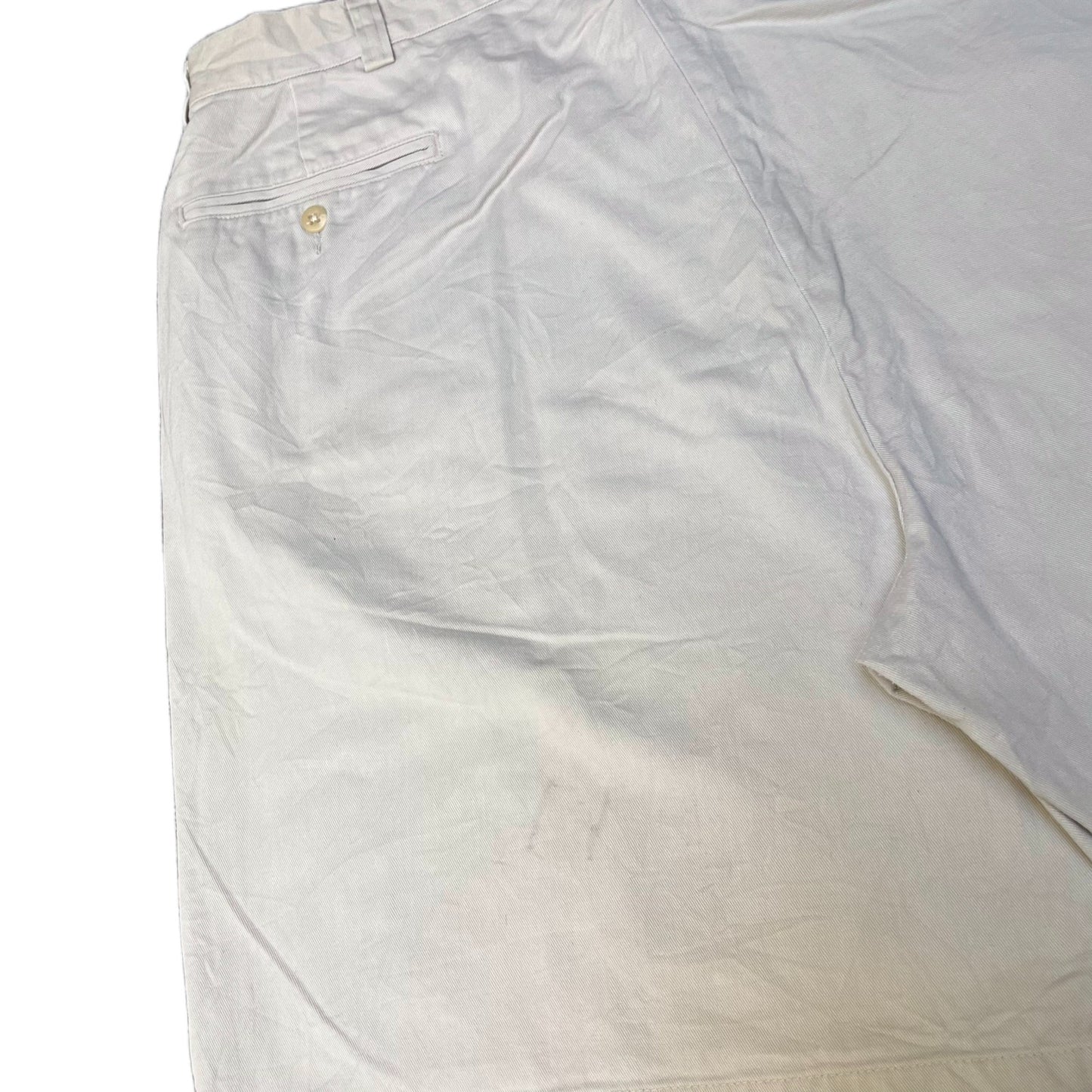 Vtg Polo Ralph Lauren Chino Shorts Fits as Mens XL 37" Waist Cream Flat Front