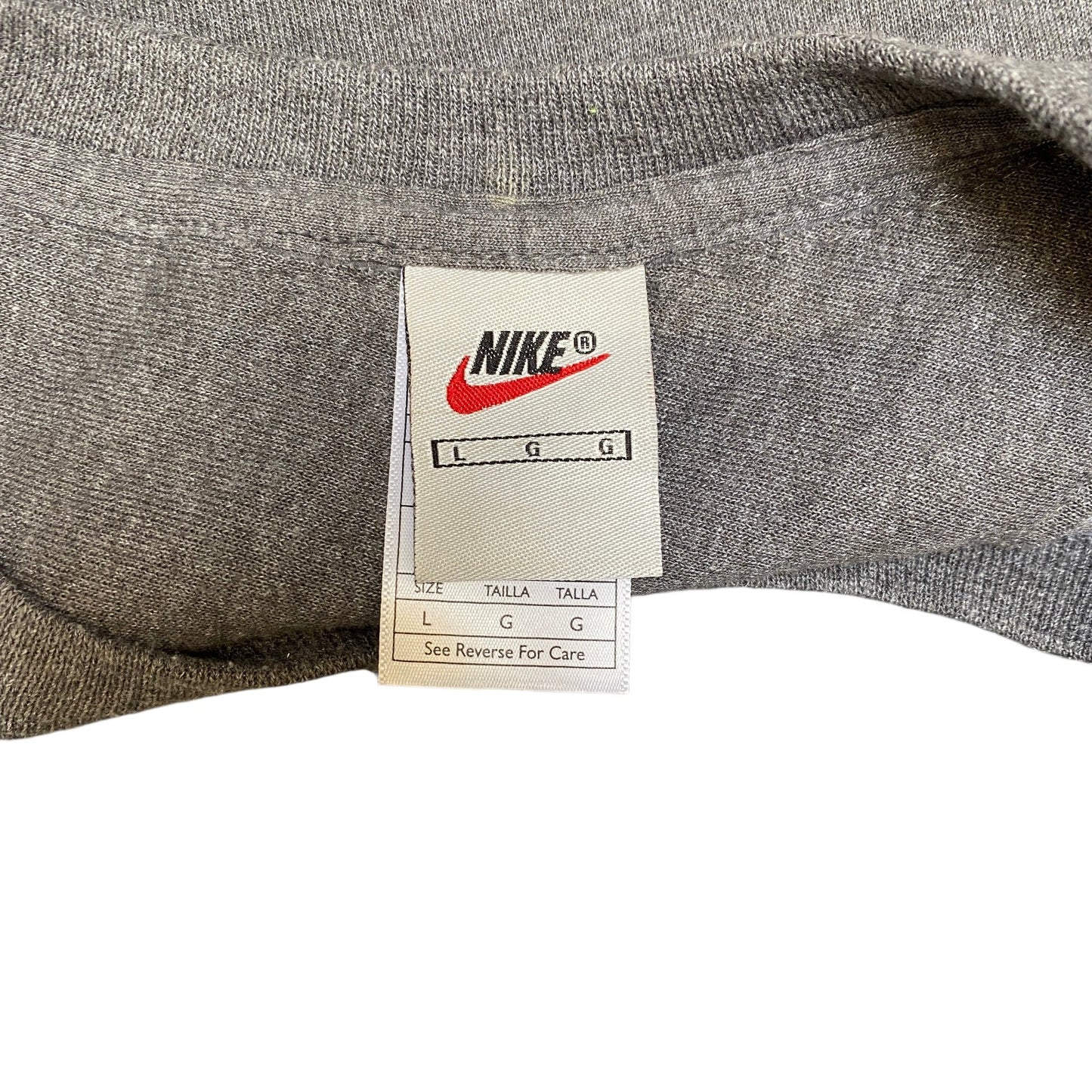 Nike Reworked Sweatshirt Men L Grey Maroon Embroidered Spellout Logo Vintage Y2K