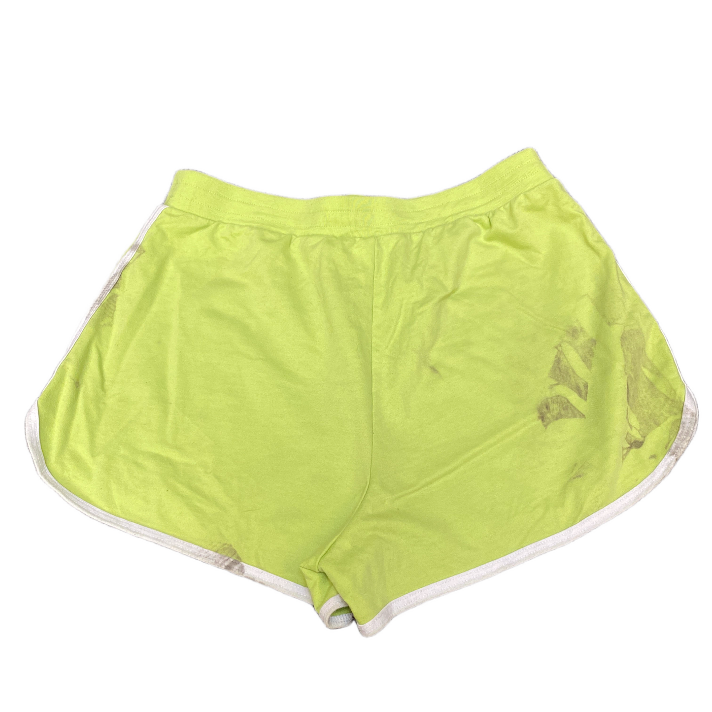 Running Sprinter Shorts Women L 28" Waist Green Athletic Gym Workout Dolphin Hem