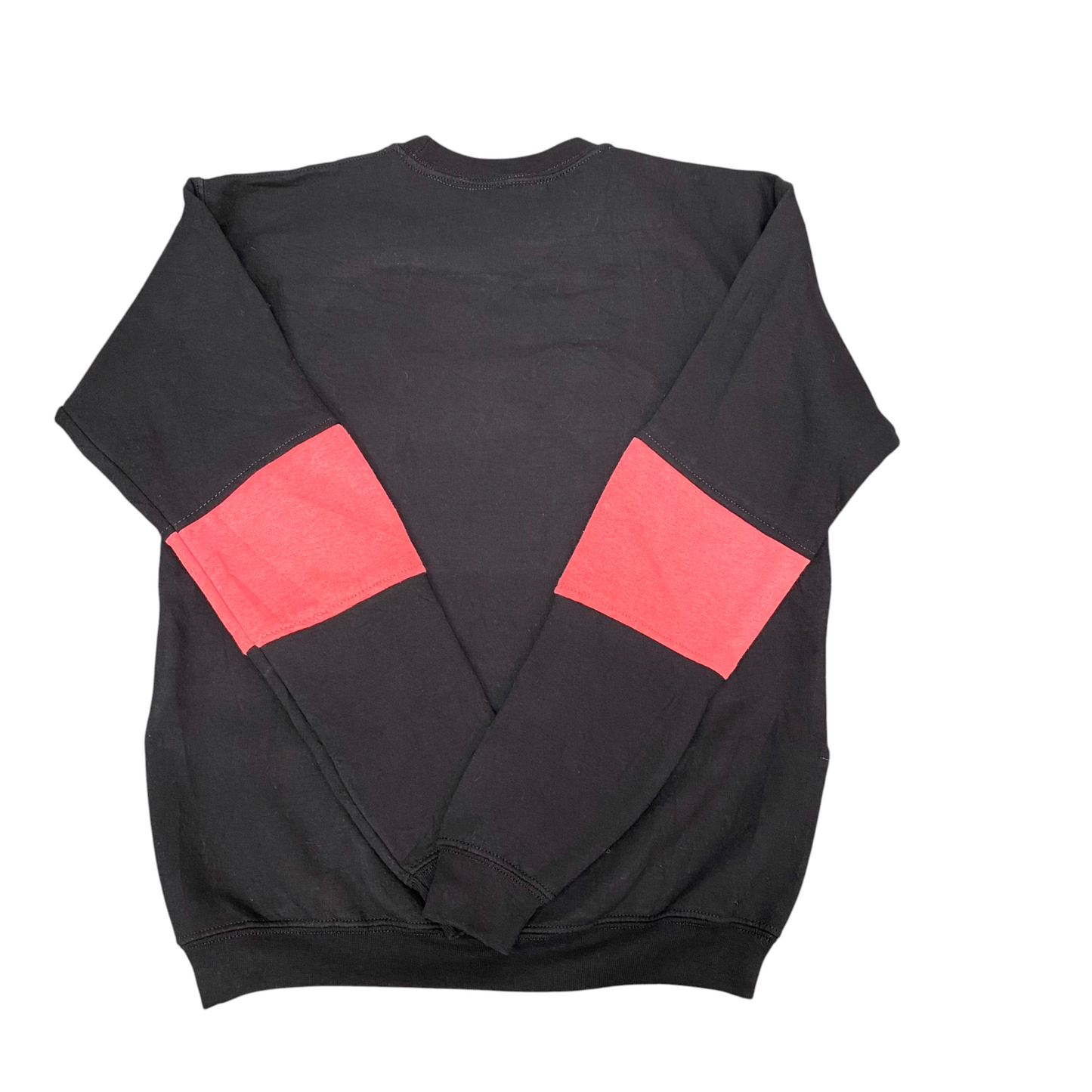 Nike Reworked Sweatshirt Mens S Black Pink Embroidered Spell Out Logo Crew Neck