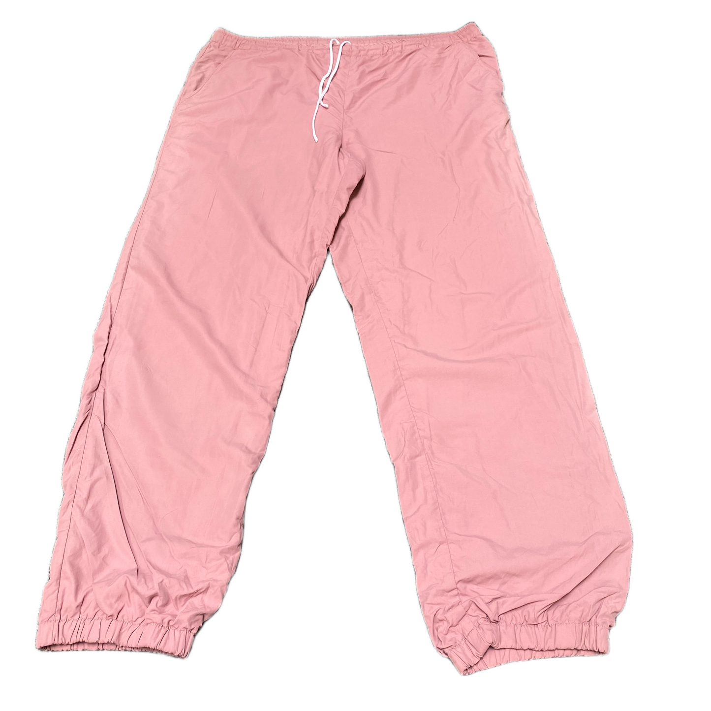 Joggers Fits as Womens 38" Waist Pink Mesh Lined Drawstring Tapered Trousers