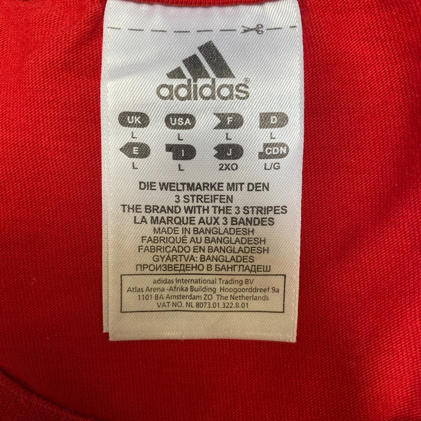Adidas T-Shirt Mens Large Red Short Sleeve Pullover AC Milan 1899 Graphic Tee