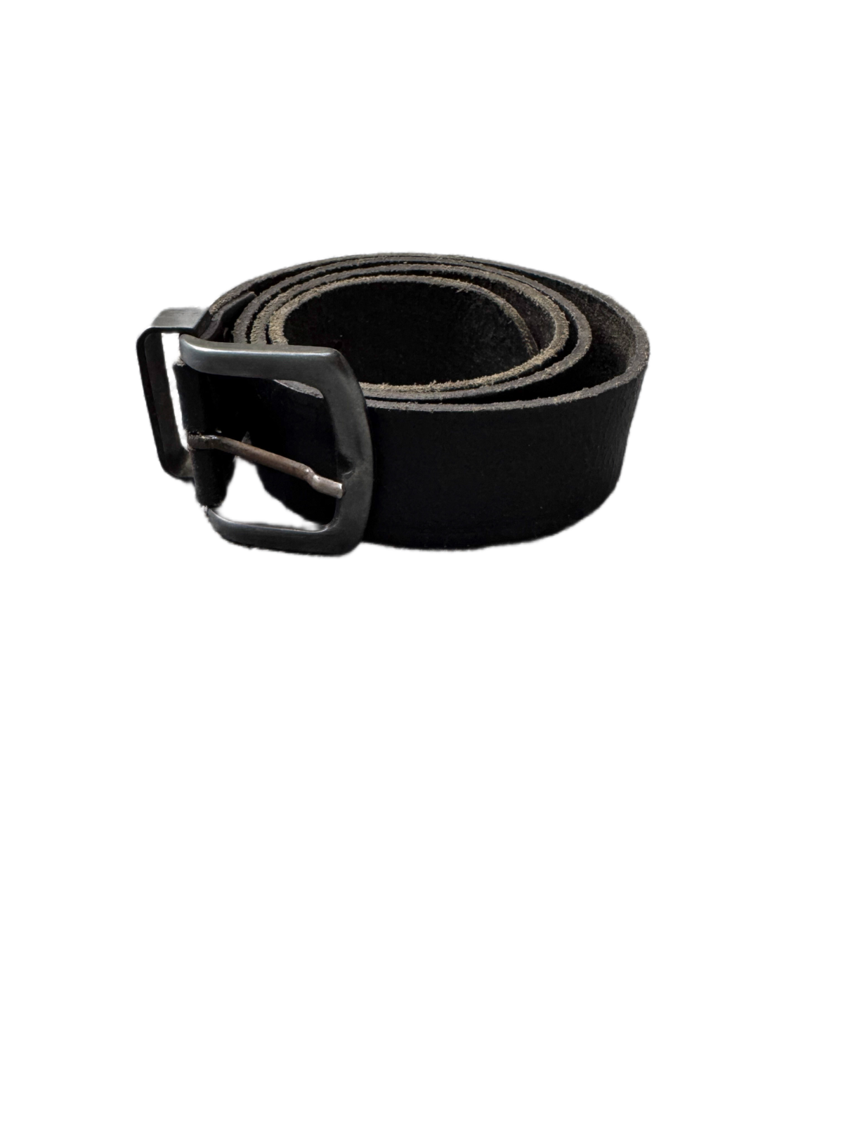 Rescue Waist Belt Mens Black Leather Adjustable Silver Pin Buckle 37.5 inches