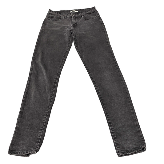 Levi's Jeans Womens 28" Waist Black Premium Stretch Flat Front 711 Skinny Leg