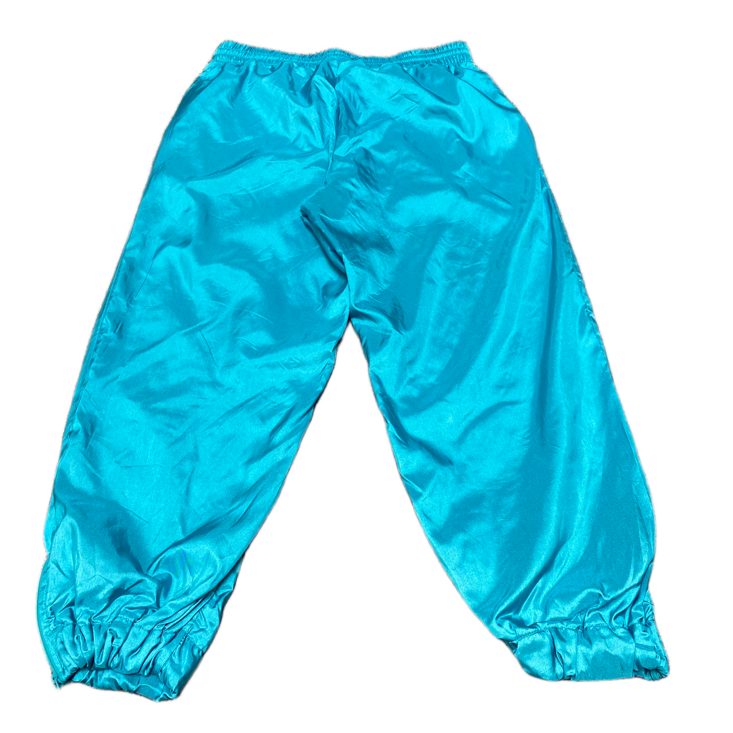 PUMA Joggers Fits as Womens 32" Waist Teal Ankle Zip Athleisure Track Trouser