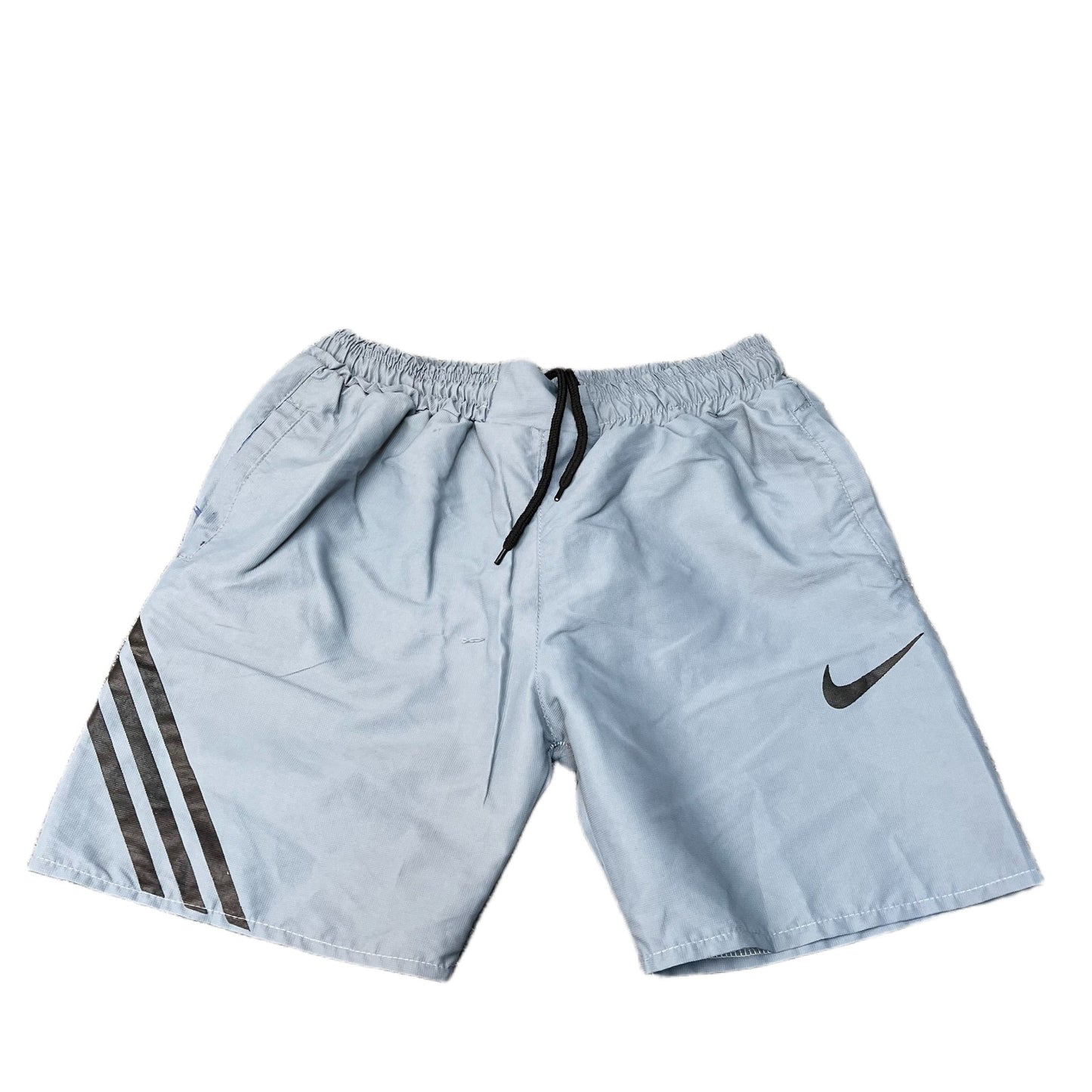 Nike Athletic Shorts Fits as Men XS 28" Waist Grey Black Gym Training Drawstring