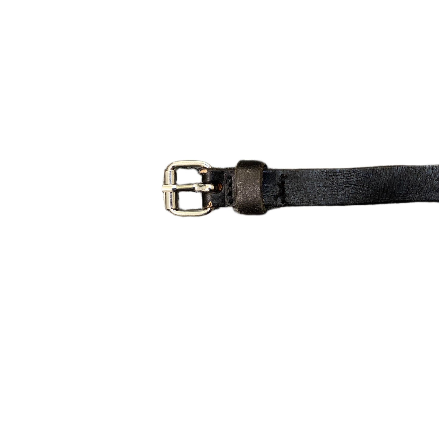 Waist Belt Mens Medium Brown Leather Adjustable Silver Roller Buckle 41.5 Inches