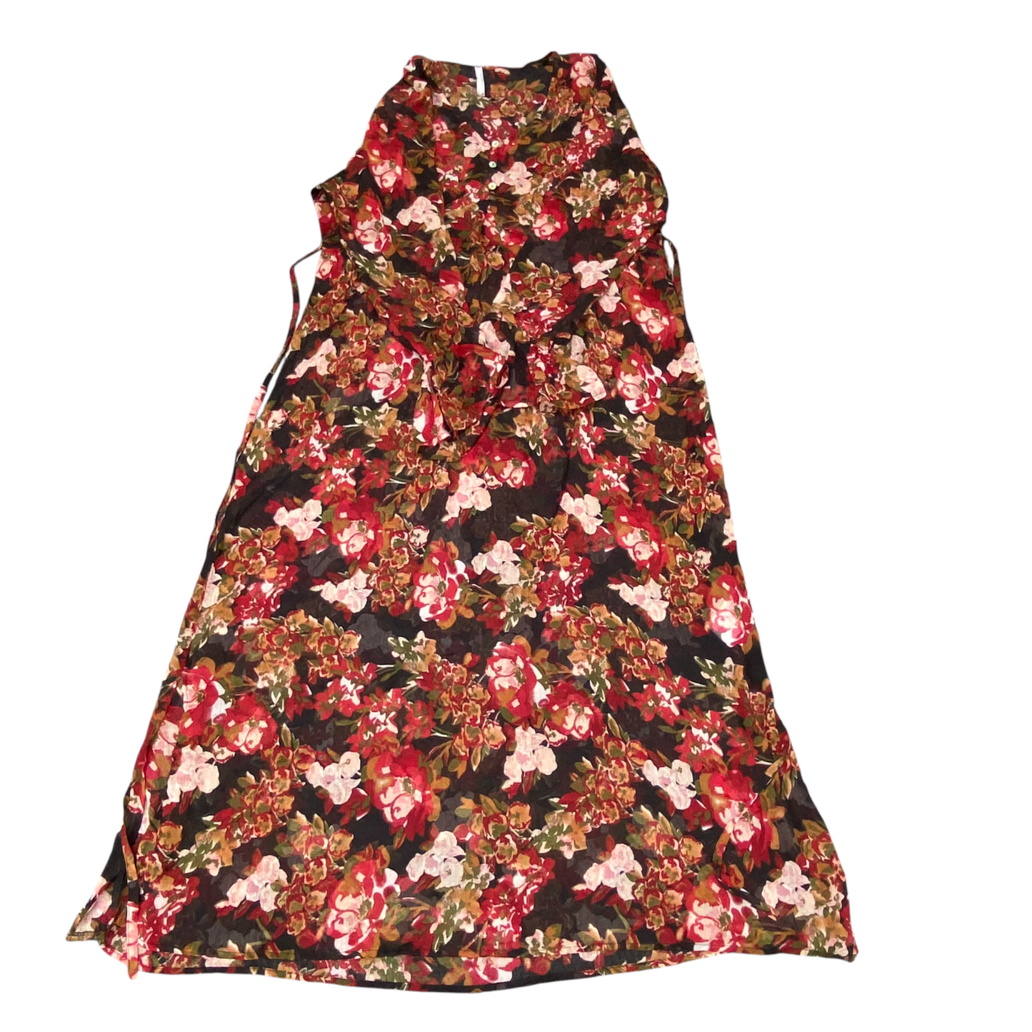 Blancheporte A-Line Dress Womens M Multi Floral Long Flared Sleeve Round Neck