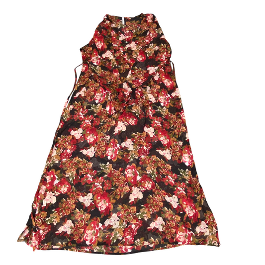 Blancheporte A-Line Dress Womens M Multi Floral Long Flared Sleeve Round Neck