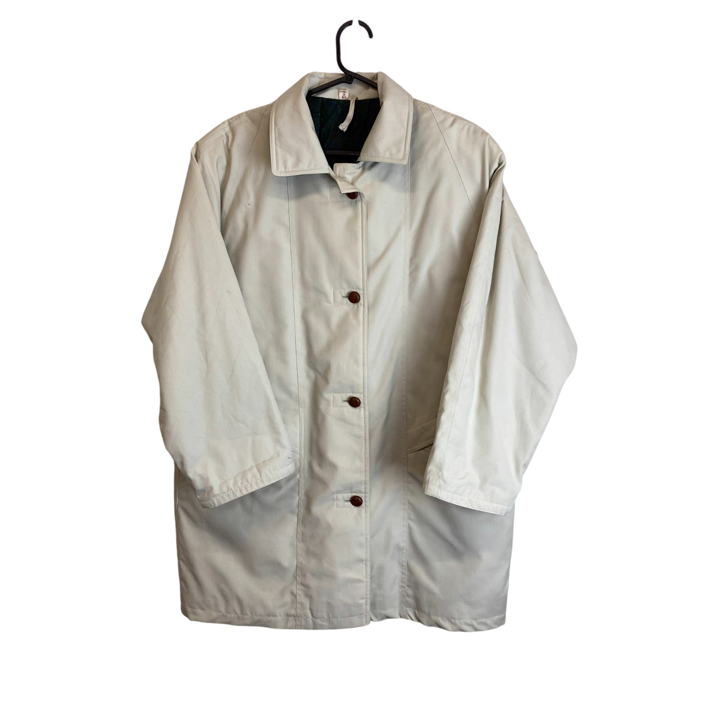 Jacket Womens XL Grey Pockets Long Sleeve Lined Collared Button Front Outdoor