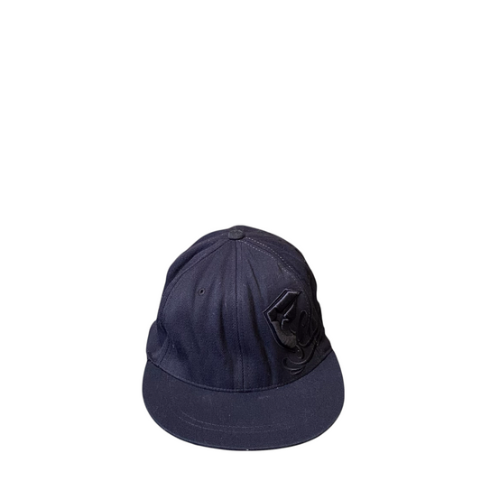 Famous Stars Flexfit Baseball Cap Mens L/XL Black Acrylic Flat Brim Embroidered